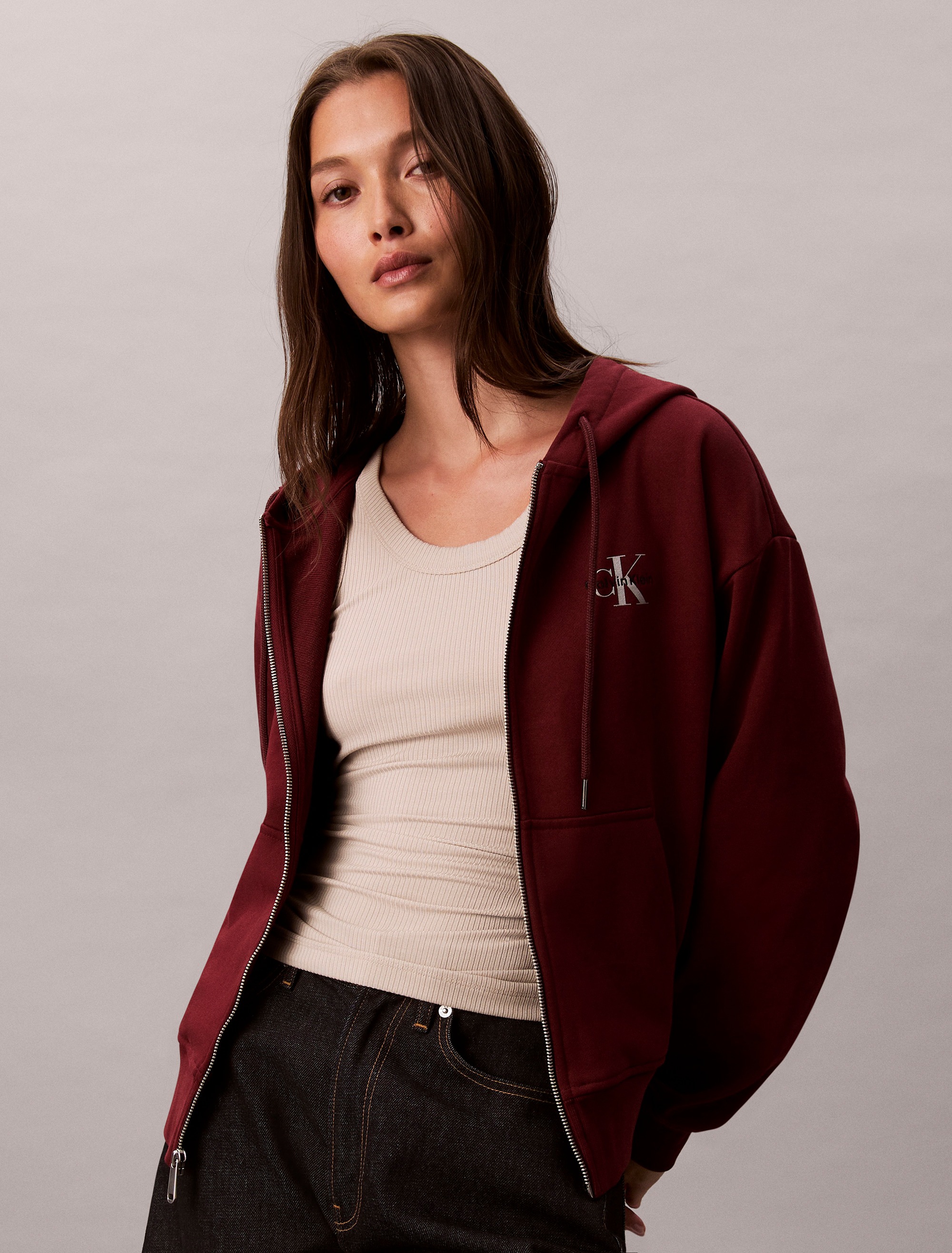 Calvin Klein Jeans Sweatjacke "MNLG FRNCH TRRY FZ B" Mit Rundhalsausschnitt günstig online kaufen