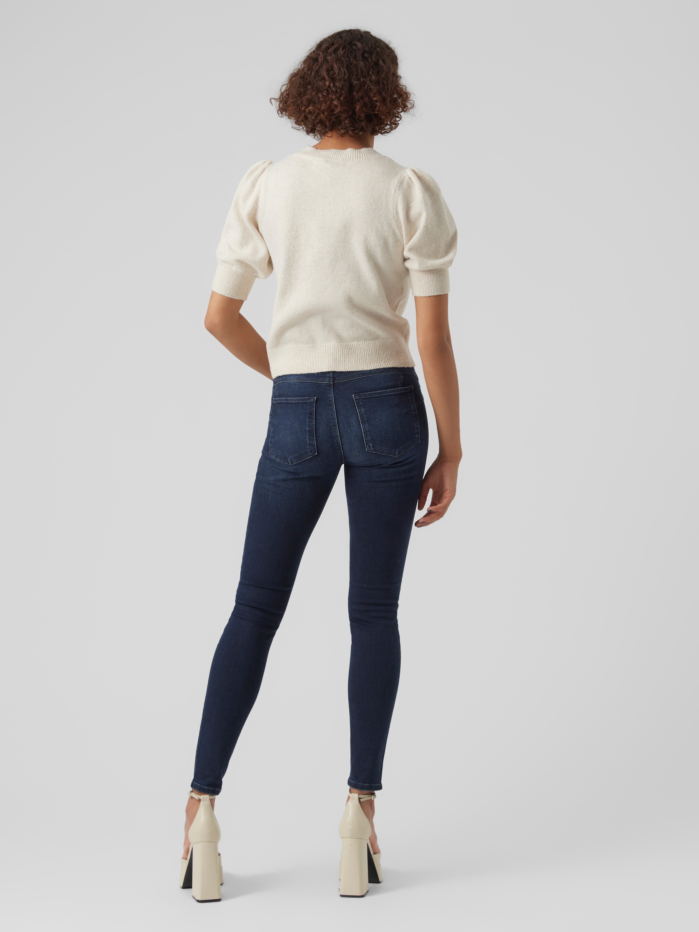 Vero Moda Rundhalspullover »VMDOFFY 2/4 O-NECK PULLOVER GA NOOS« mit kurzen Puffärmeln