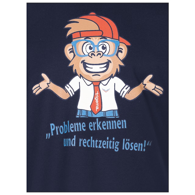 Trigema T-Shirt »TRIGEMA Spruch Shirt mit lustigem Affen-Print« online  bestellen | BAUR