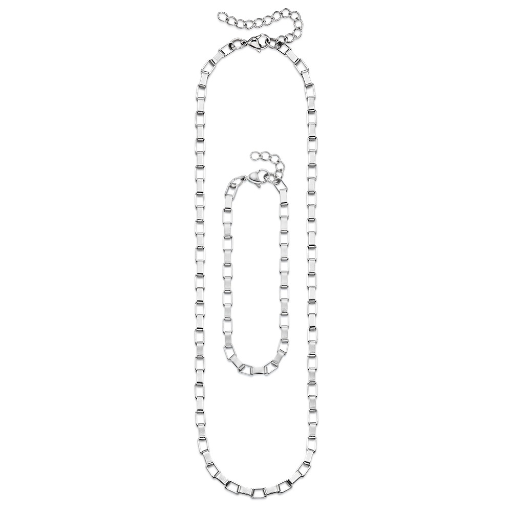 Aniston JEWELRY & WATCHES Ketten und Armband Set »Schmuck, Geschenk, Edelstahlset Halskette und Armband«, (Set, 2 tlg.)
