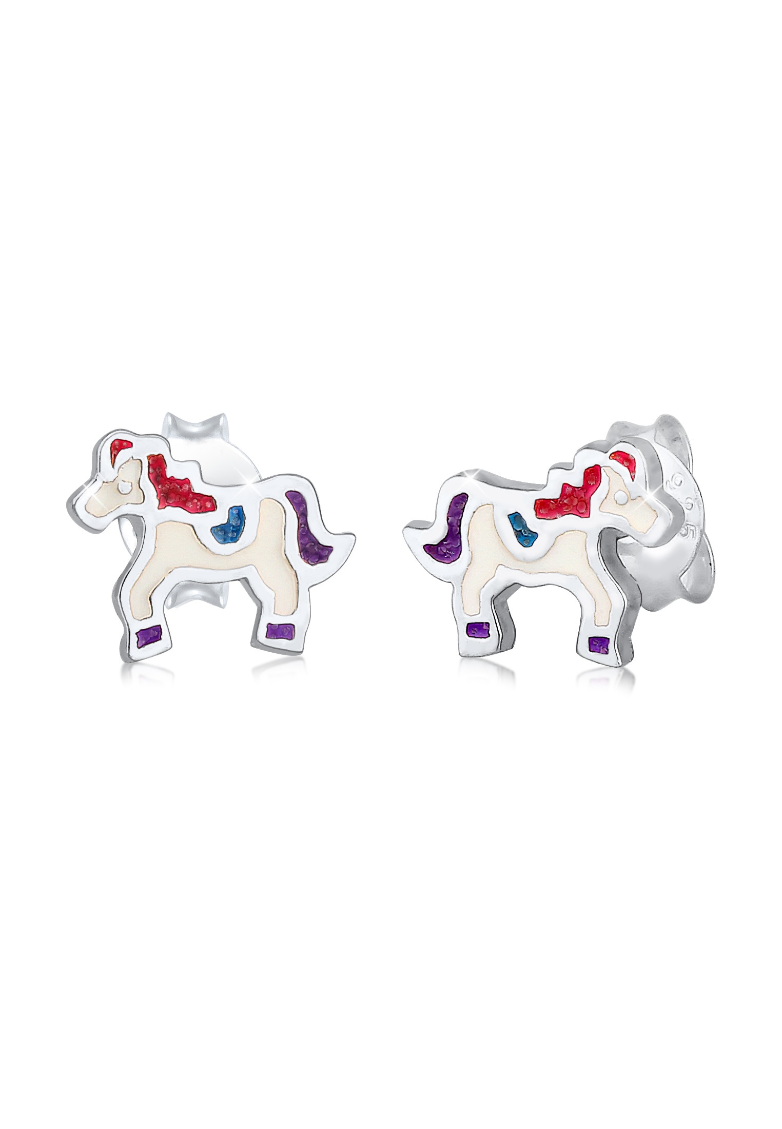 Elli Paar Ohrstecker »Kinder Emaille online | BAUR 925er Silber« Pastell Pony Pferd kaufen