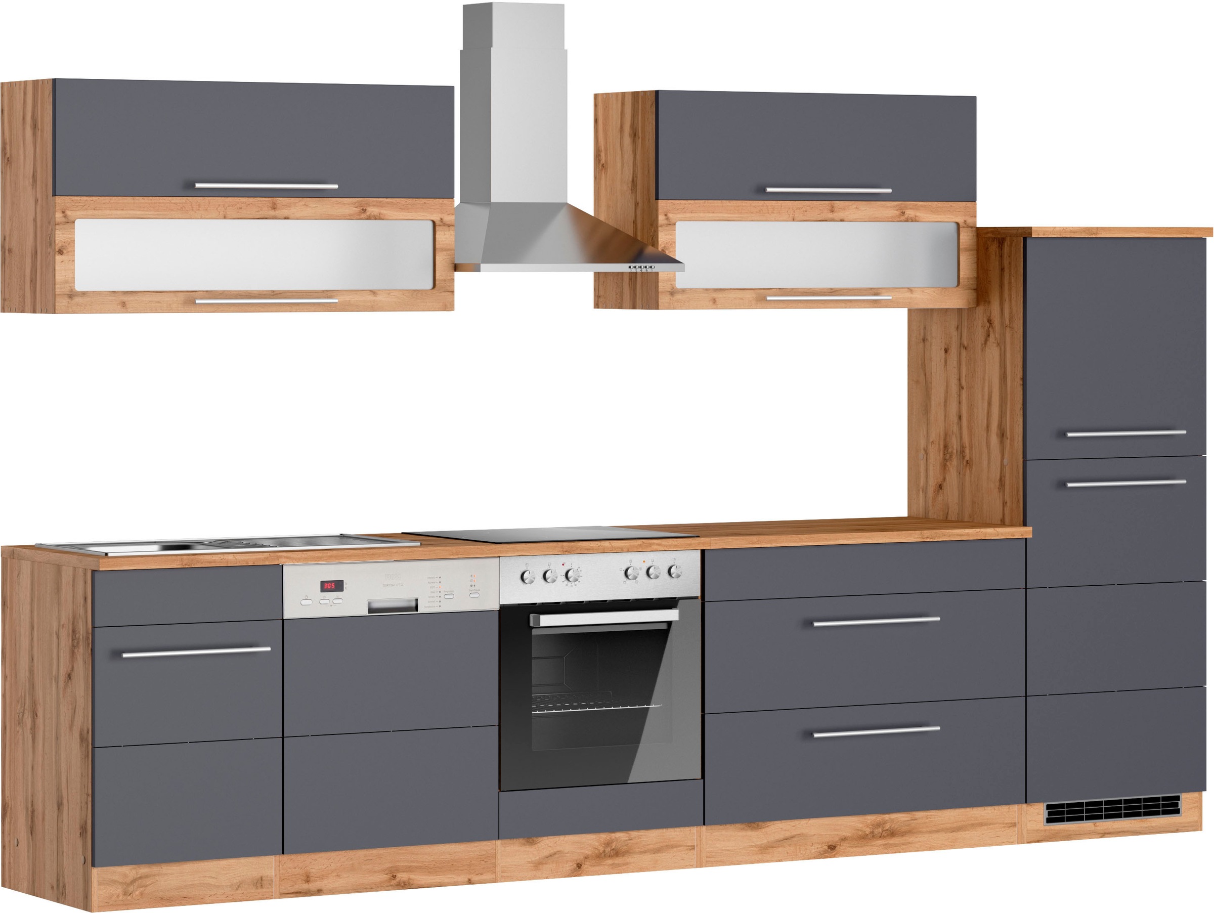 KOCHSTATION Küchenzeile "KS-Wien" Breite 330 cm, wahlweise mit E-Geräten günstig online kaufen