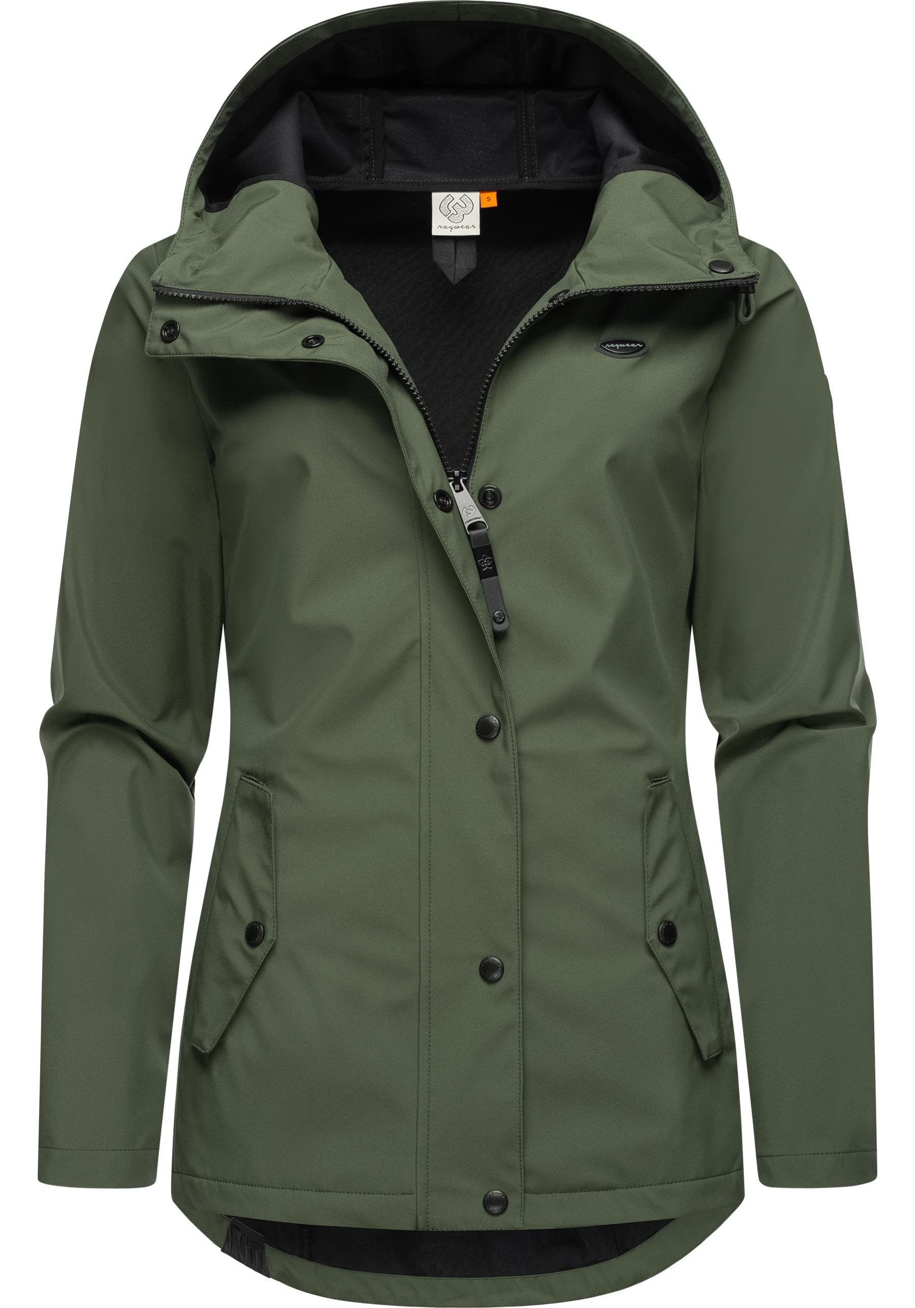 Ragwear Softshelljacke »Margge Shell«, mit Kapuze, wasserdichte Damen Übergangsjacke mit großer Kapuze