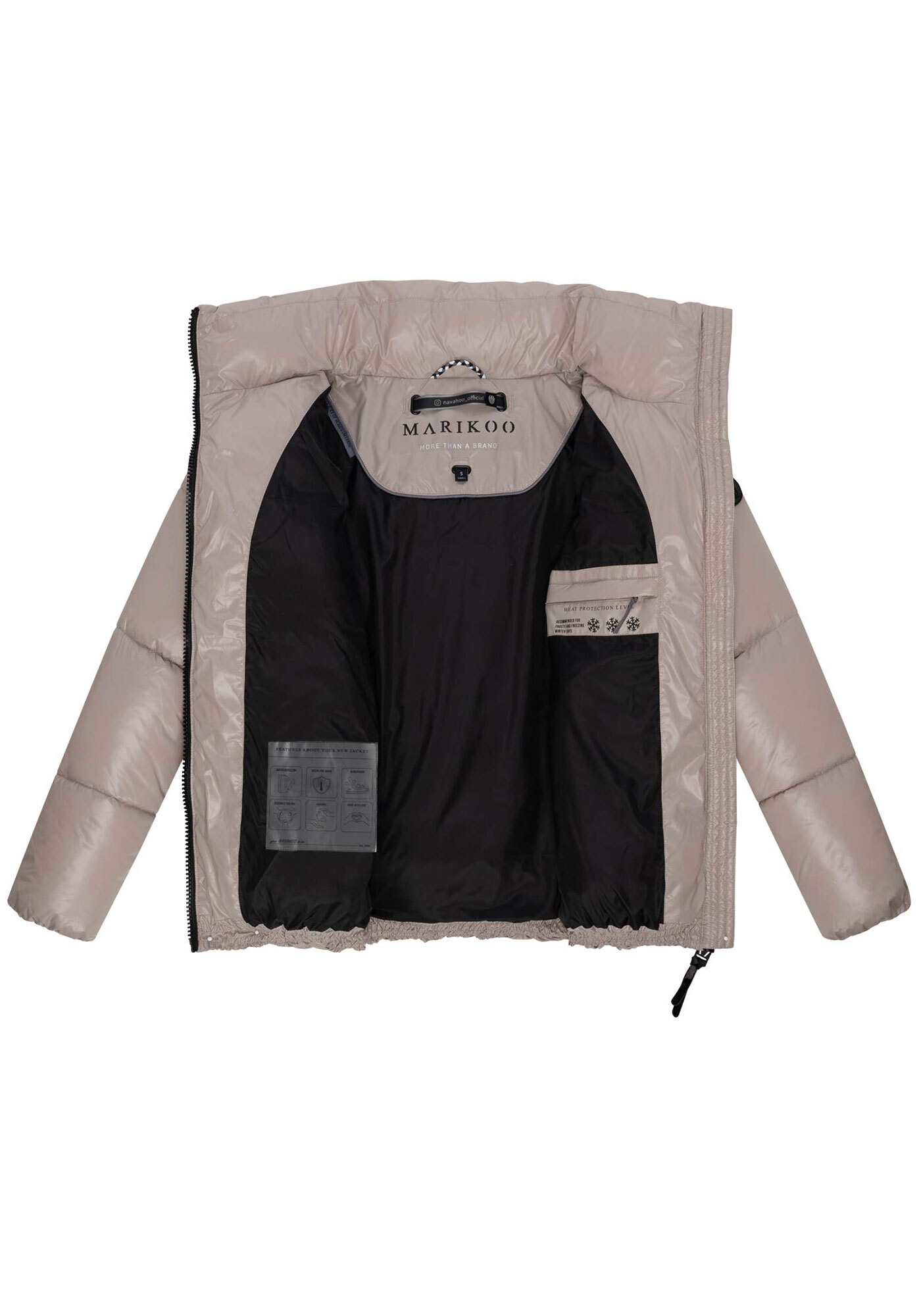 Marikoo Winterjacke »Hazalee«, mit leicht gläzendem Obermaterial und hohem Kragen