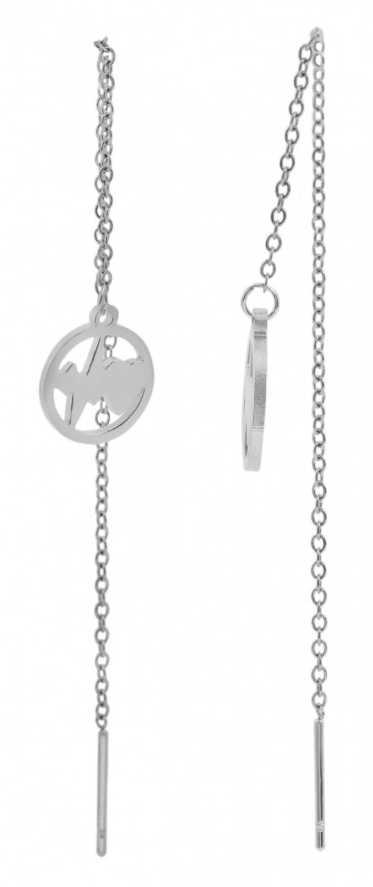Paar Ohrhänger ADELIA´S "Damen Ohrstecker aus Edelstahl mit Herz - - Ø 10 mm", silber, Ohrringe, Damen, Damen, Edelstahl