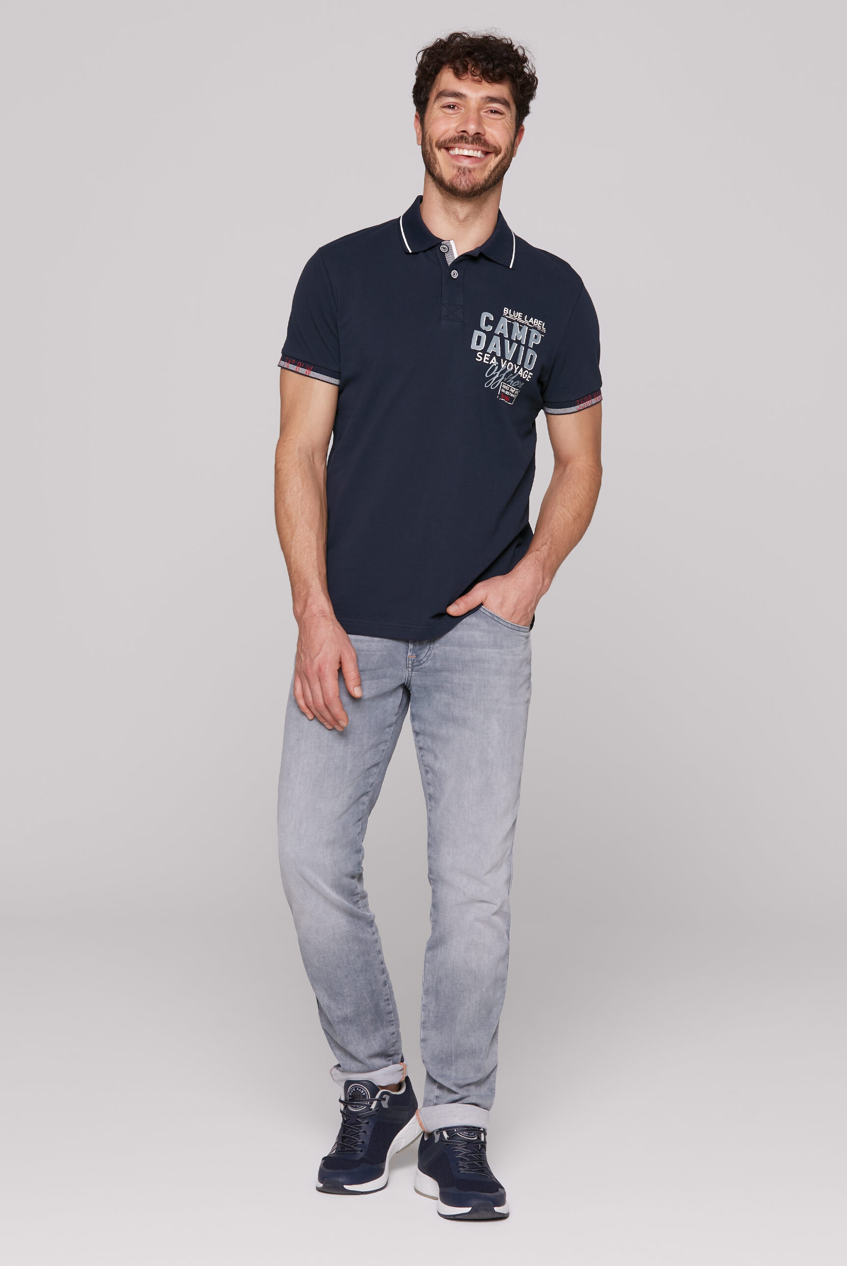 CAMP DAVID Poloshirt, mit Seitenschlitze