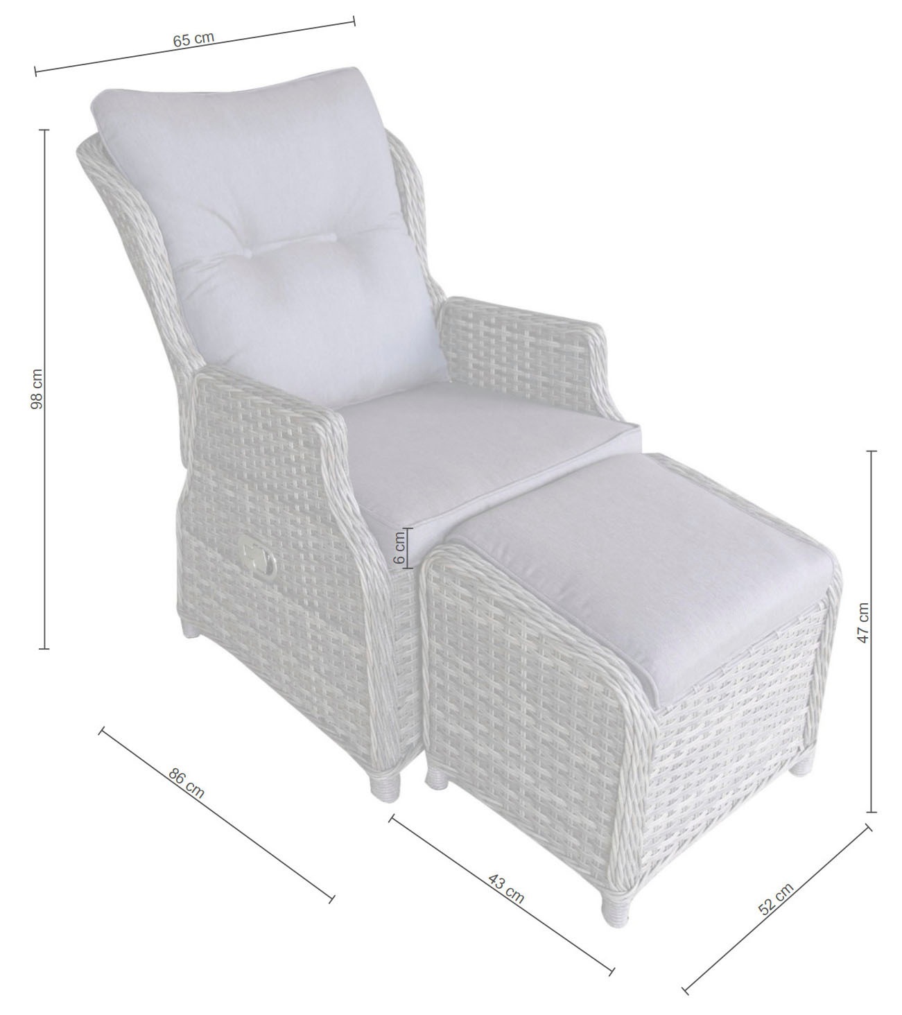 KONIFERA Relaxsessel »Premium«, Polyrattan, verstellbar, inkl. Auflage