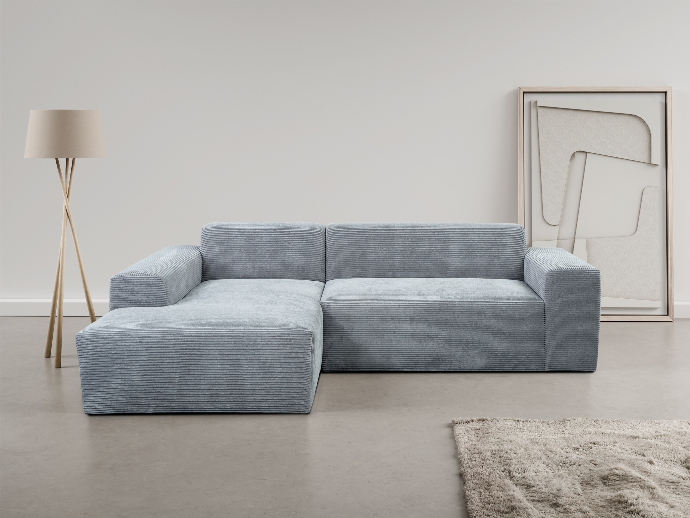 WERK2 Ecksofa "Zeus-L modern & zeitlos, Breite 253 cm, bequemes Sofa" Curvy günstig online kaufen
