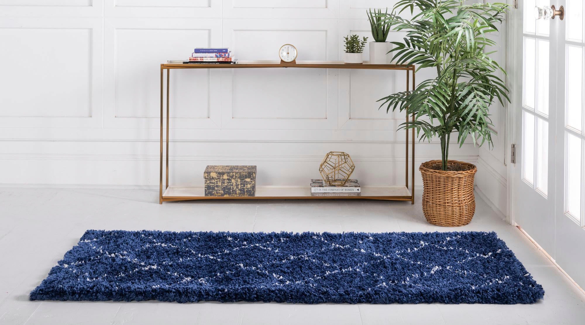 Myflair Möbel & Accessoires Hochflor-Läufer »Temara Shag Lagerräumung«, rechteckig, 51 mm Höhe, Teppich-Läufer, gewebt, Rauten Design, weich & kuschelig