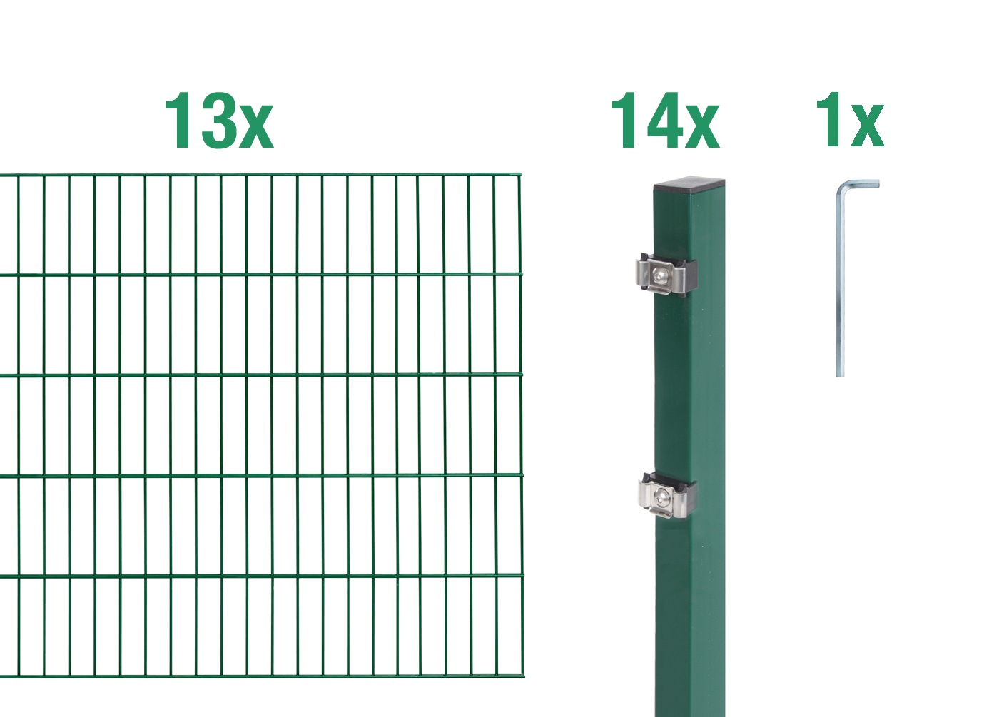 Alberts Doppelstabmattenzaun "Grundset" Höhe: 80-200 cm, Gesamtlänge: 4-30 m, zum Einbetonieren