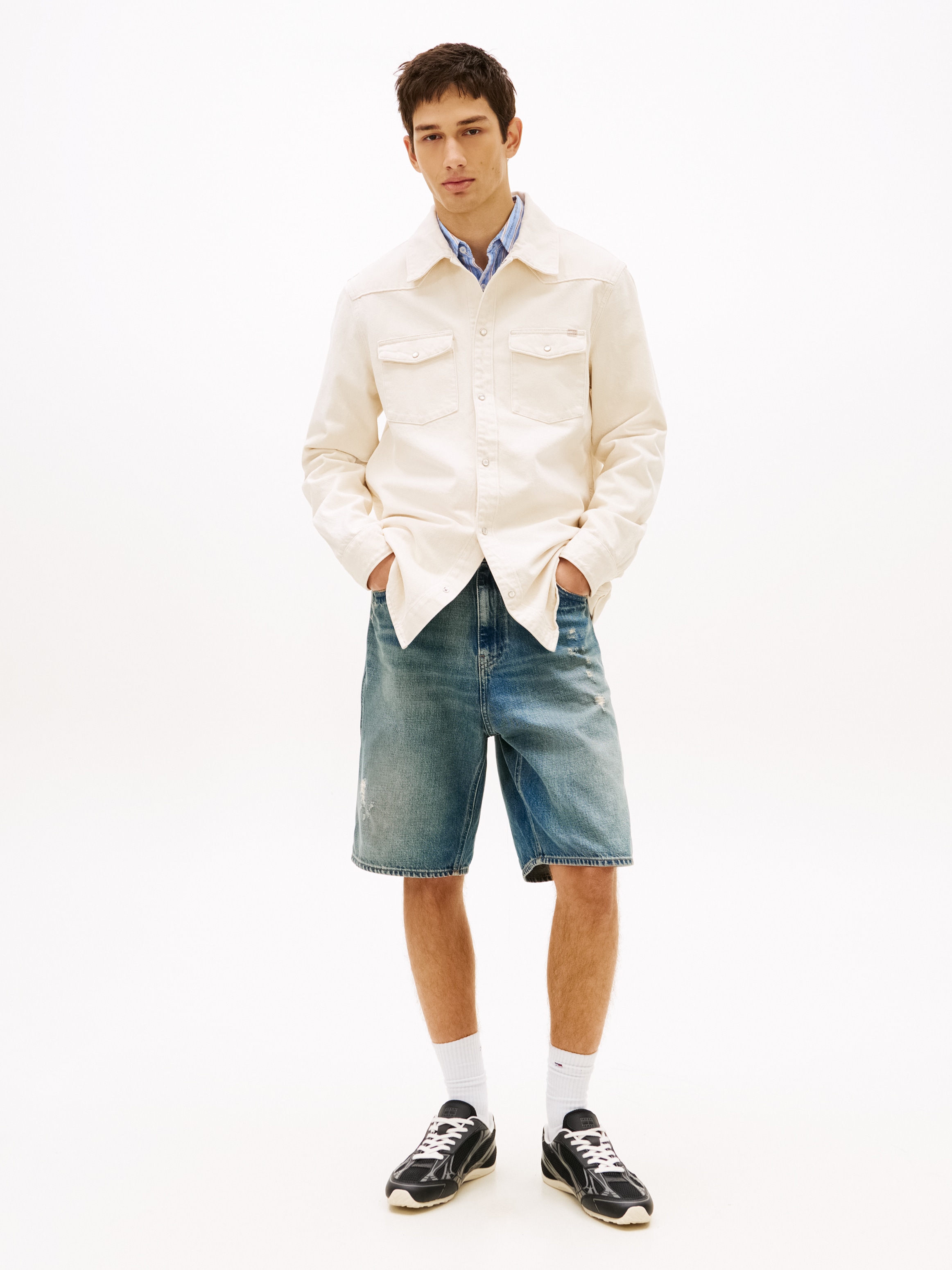 Tommy Jeans Jeansjacke »DENIM WESTERN« ohne Kapuze Regular fit mit Brusttaschen