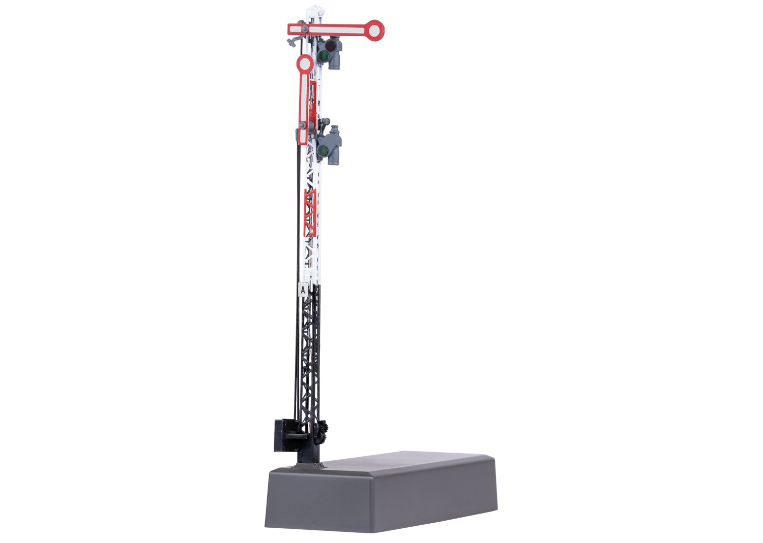 MÄRKLIN Kinder Modelleisenbahn-Signal "Hauptsignal mit Gittermast (Hp 0 / Hp 1 / Hp 2) - 70416", schwarz-weiß, Kunststoff, Metall,