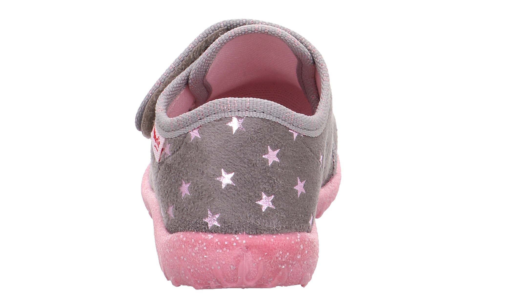 Hausschuh SUPERFIT "SPOTTY WMS: Mittel", Mädchen, Gr. 21, rosa (grau, rosa stern), Textil, metallic, Schuhe Hausschuh, Klettschuh, Kindergarten Schuh mit Motiv, Größenschablone zum Download 3