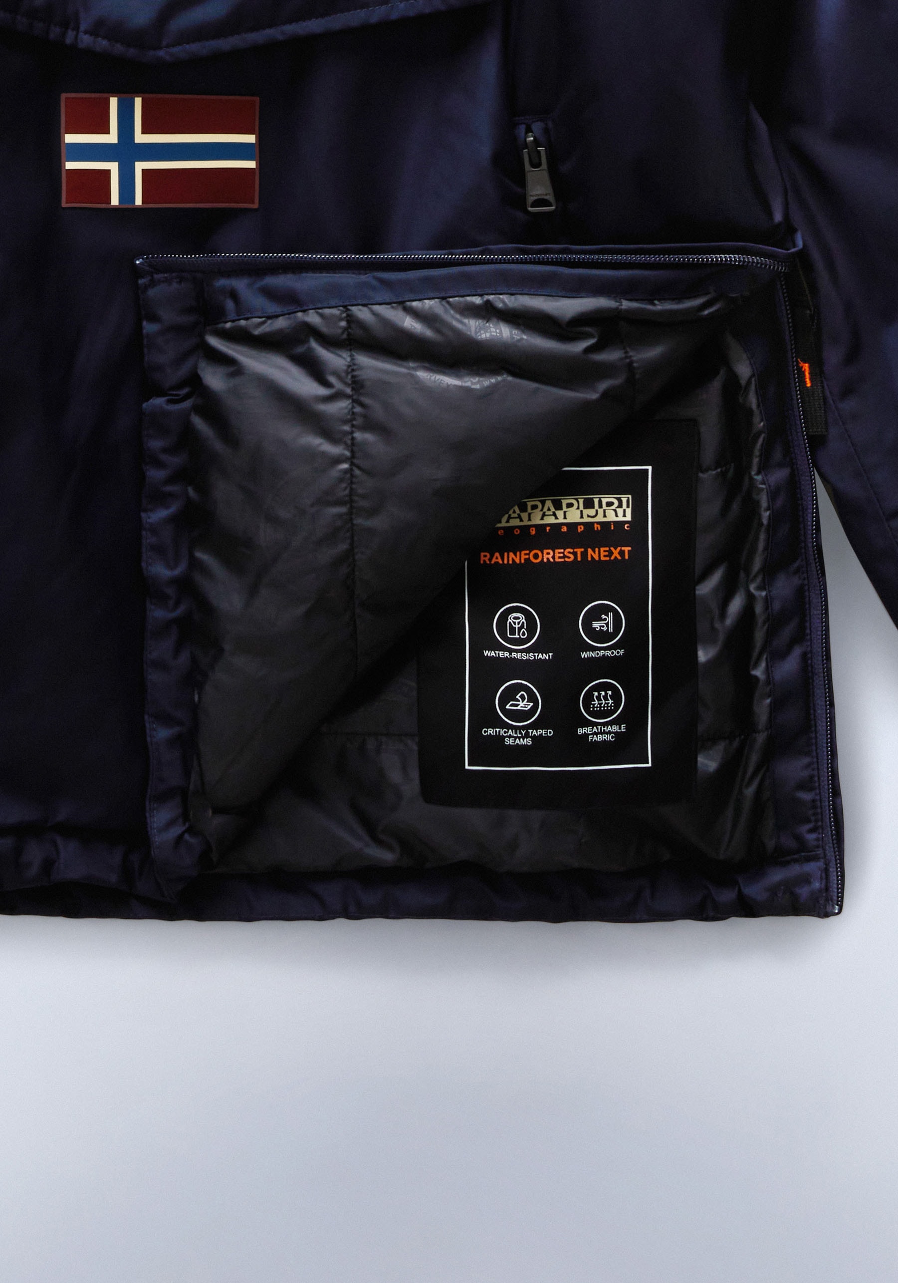 Napapijri Anorak »RAINFOREST«, mit Kapuze, regular fit, mit seitlichen Reißverschluss, Belüftungsösen