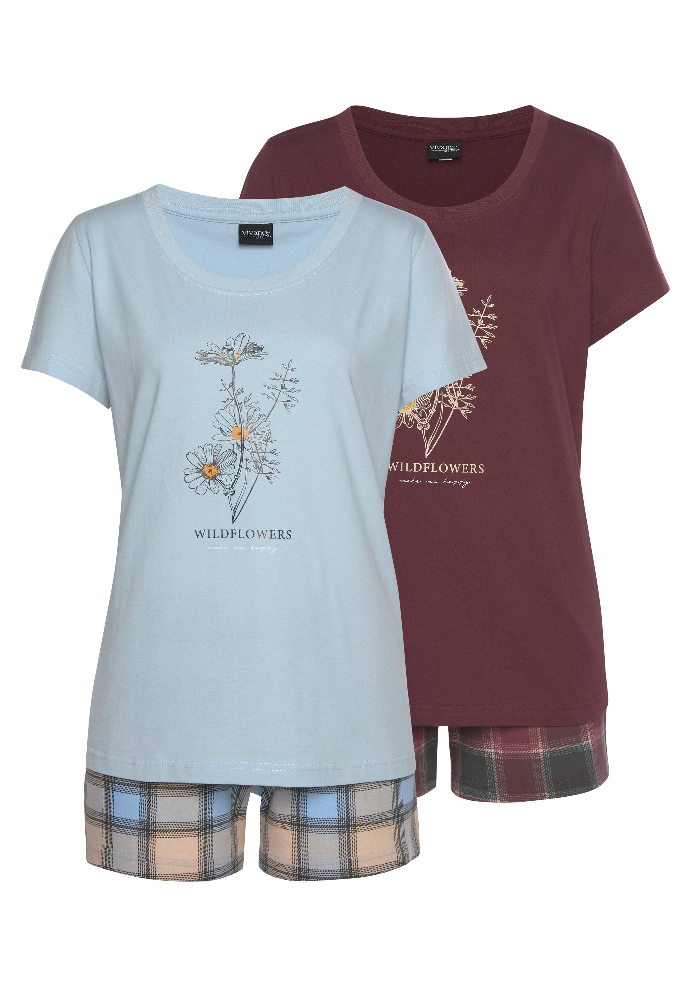 Vivance Dreams Shorty 2er Pack, 4 tlg. mit Frontdruck günstig online kaufen