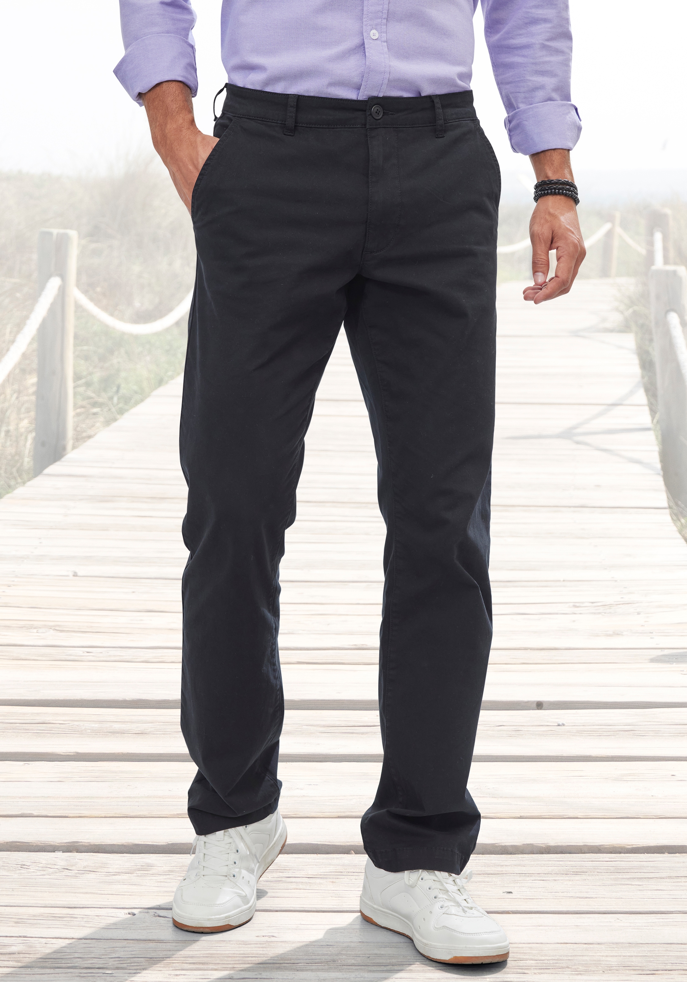 H.I.S Chinohose "- lange Hose in Regular-fit" aus elastischer Baumwoll-Qualität, in 2 Längen: 32 & 34