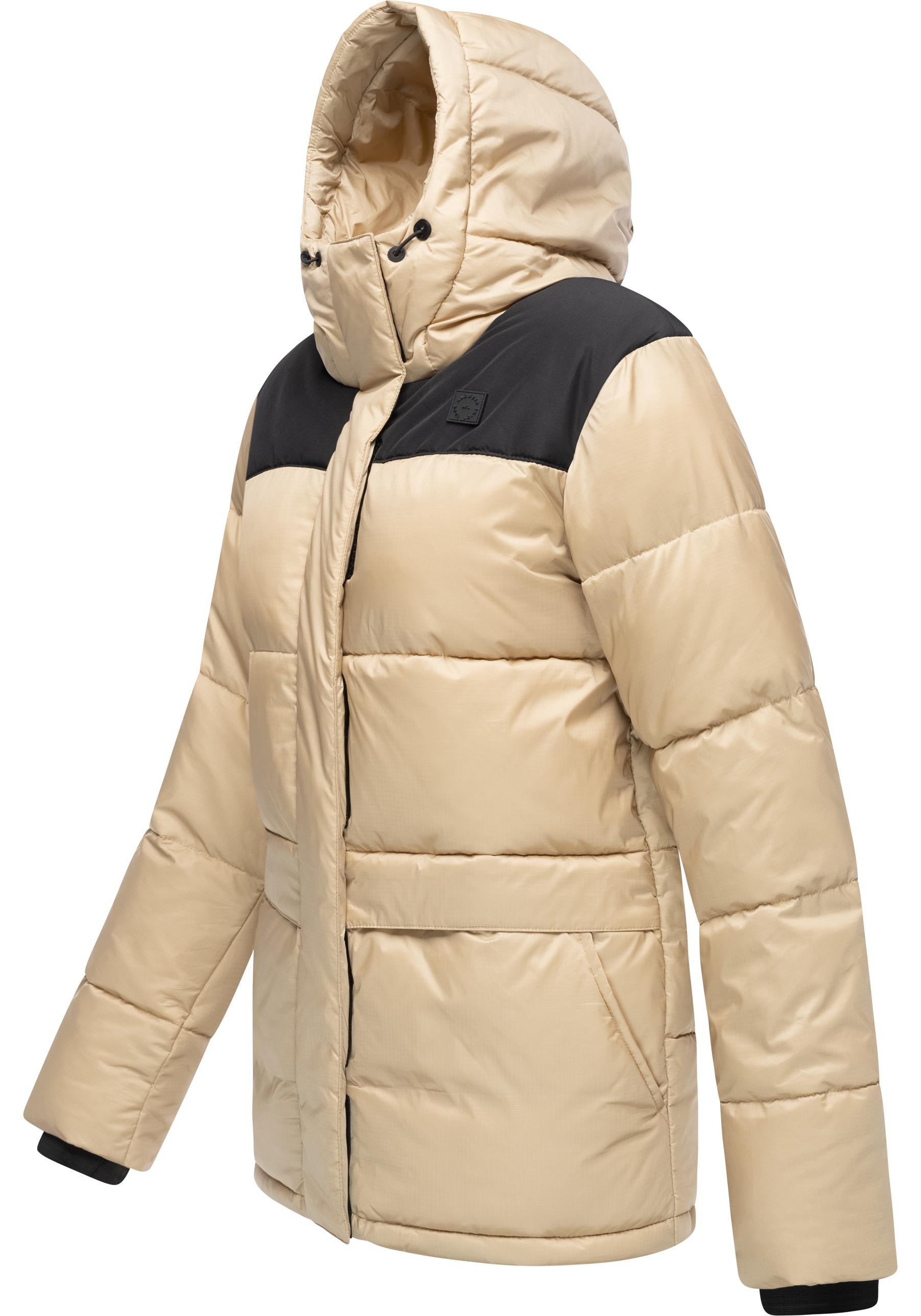 Ragwear Anorak »Wikesh«, mit Kapuze, stylische Winter Steppjacke mit Colourblocking
