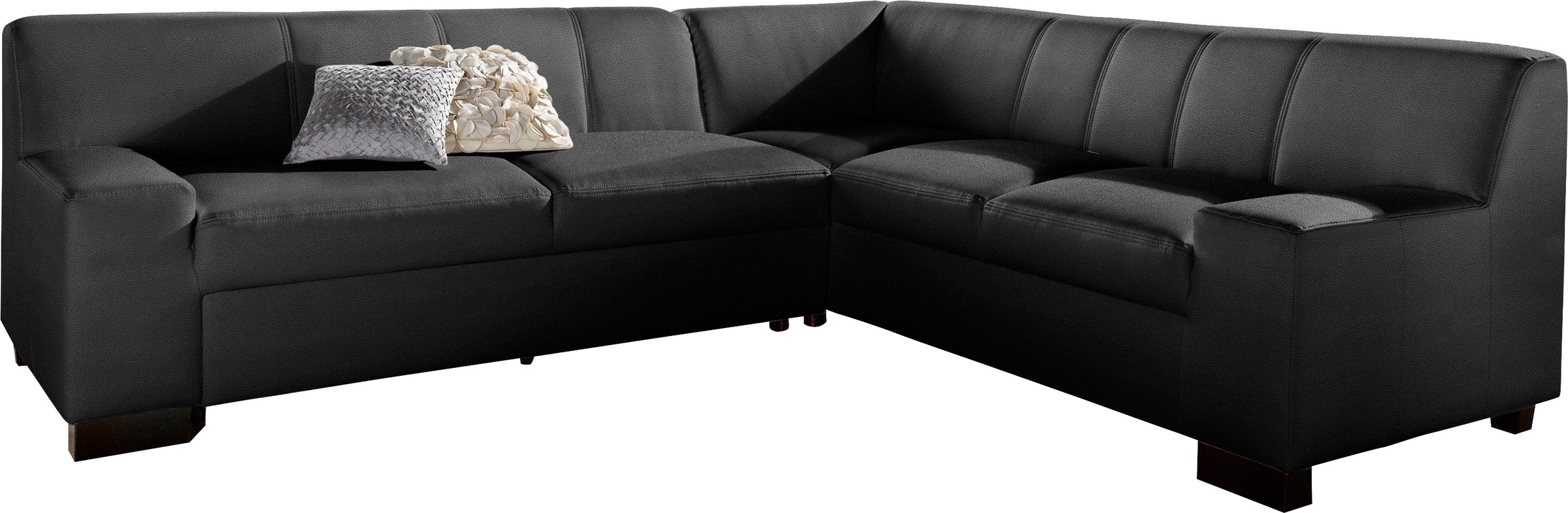 DOMO collection Ecksofa »Norma, moderne Armlehnen, zeitlos und elegant, L-Form«, wahlweise mit Bettfunktion
