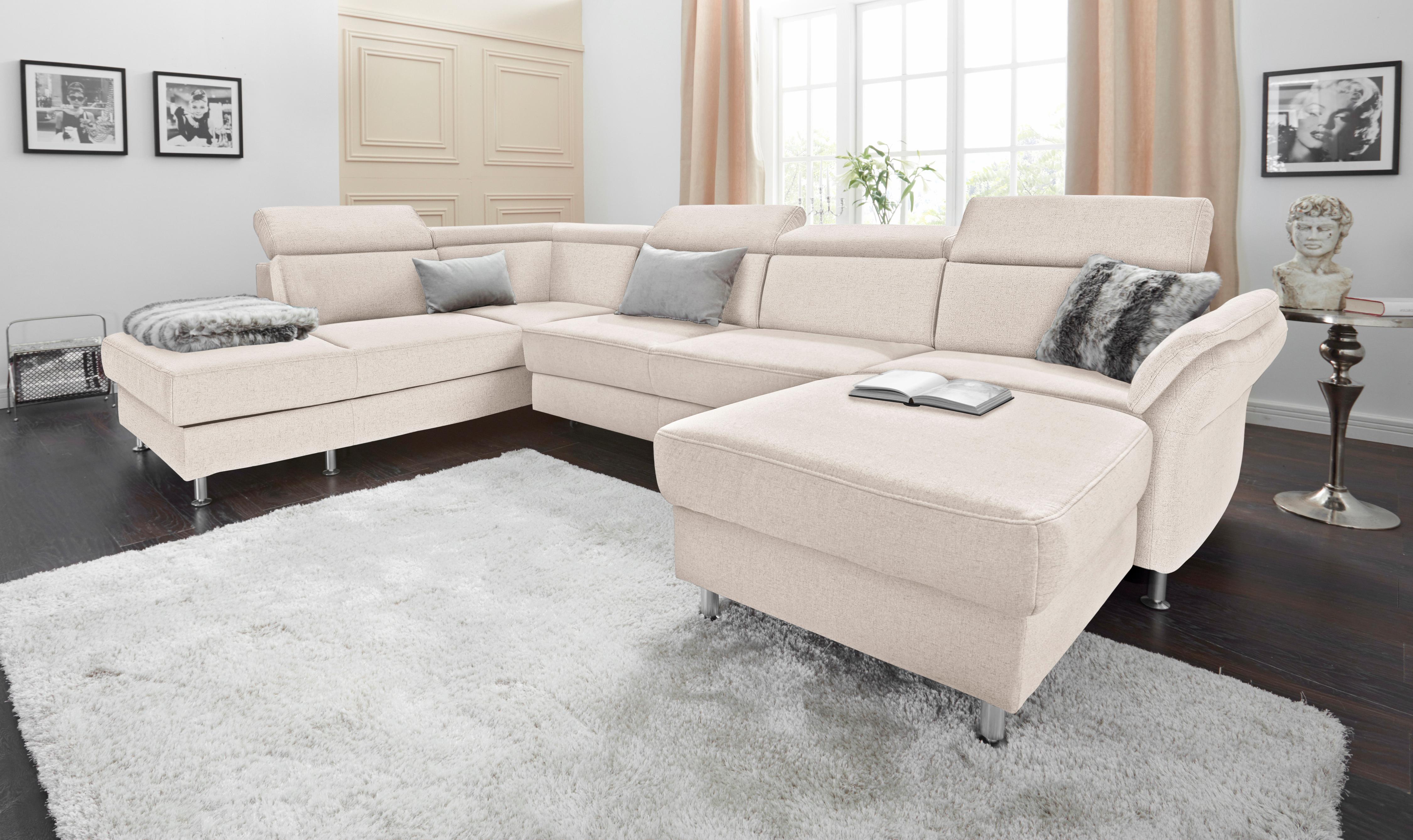 sit&more Wohnlandschaft "Avignon U-Form" optional Schlaffunktion & Stauraum, inklusive Kopfteilverstellung