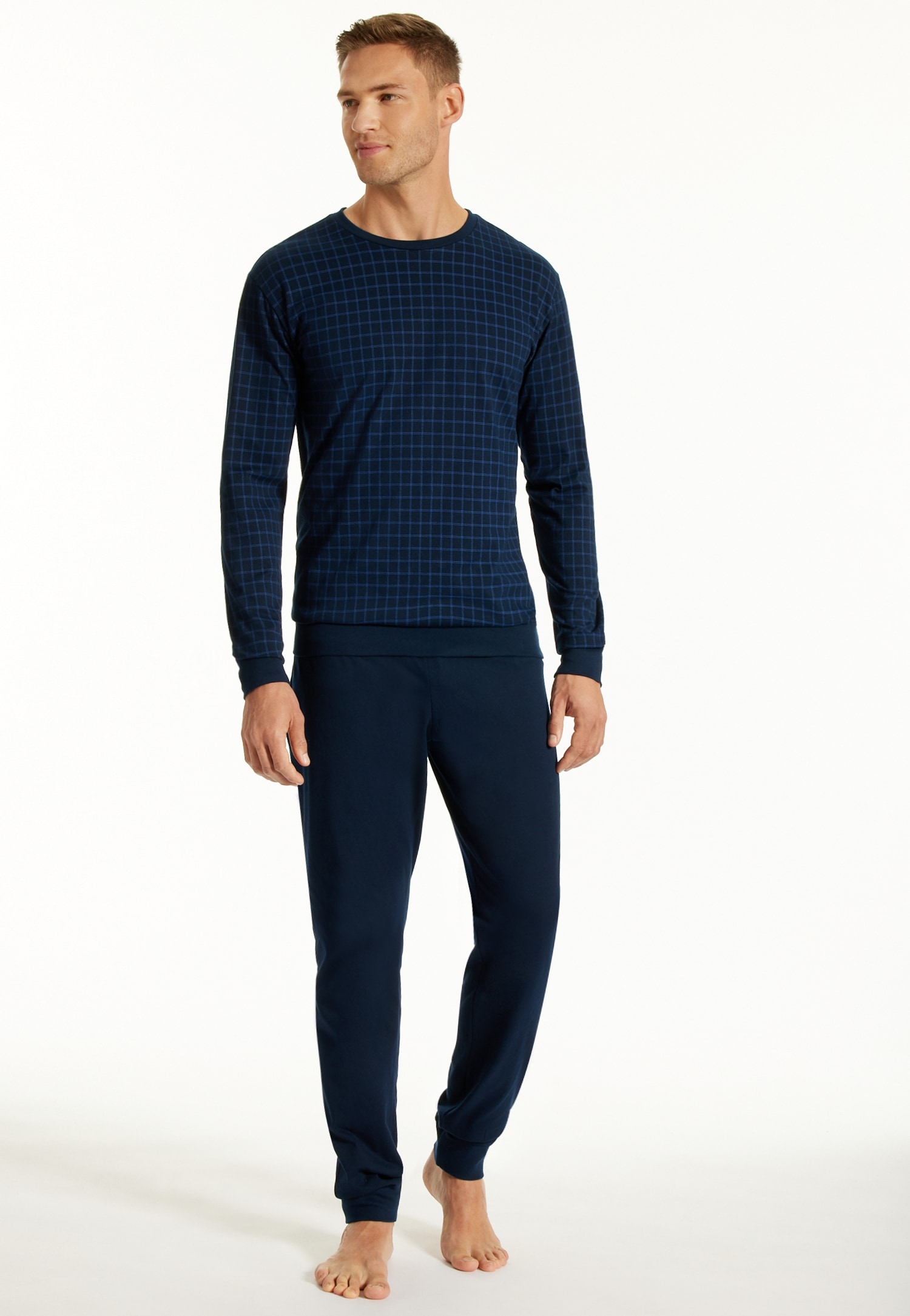 uncover by SCHIESSER Schlafanzug "UNCOVER Nightwear", (2 tlg.), Langarm, Ru günstig online kaufen