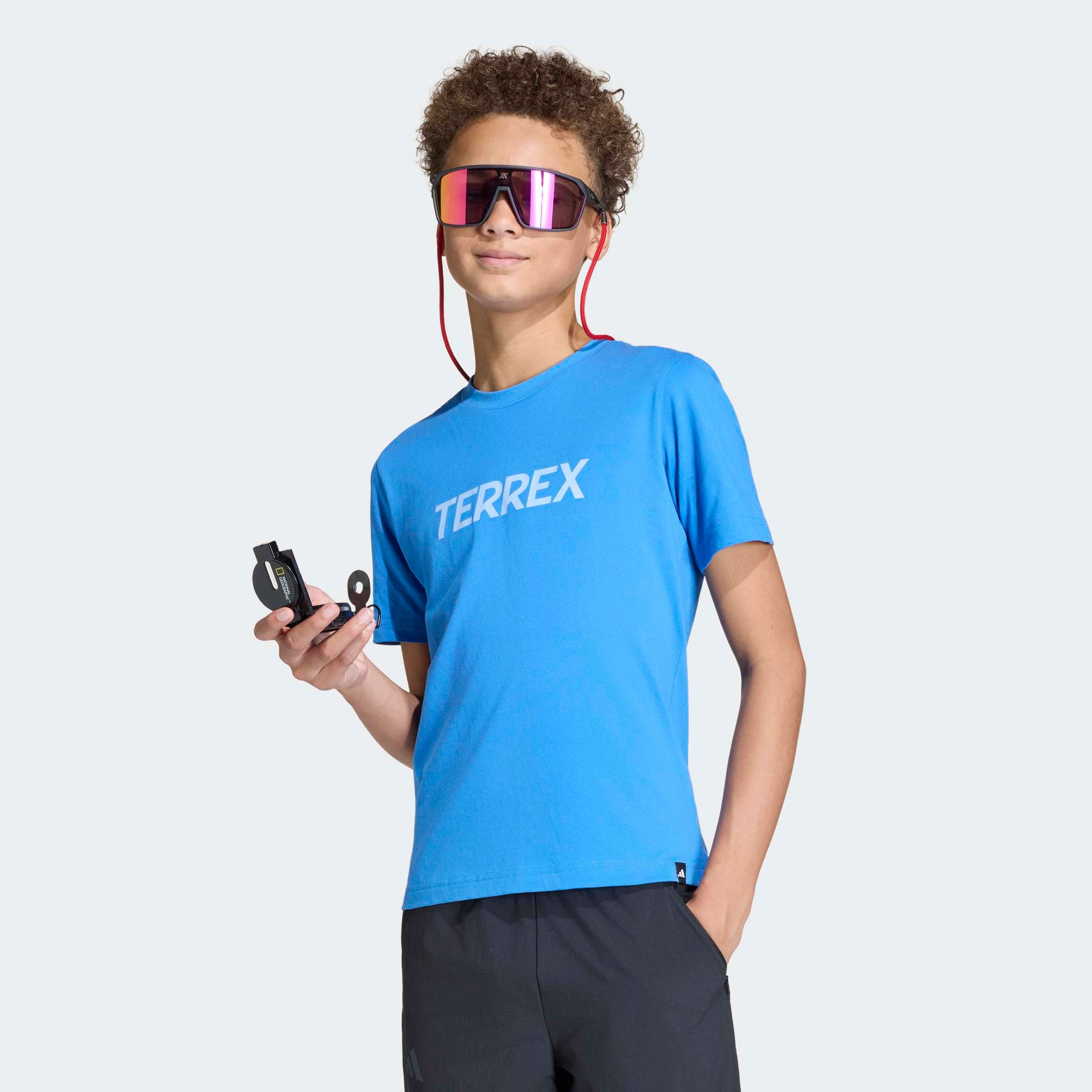 adidas TERREX Funktionsshirt »KIDS MULTI LOGO« für Kinder, mit Rundhalsausschnitt, ohne Verschluss, aus Baumwolle