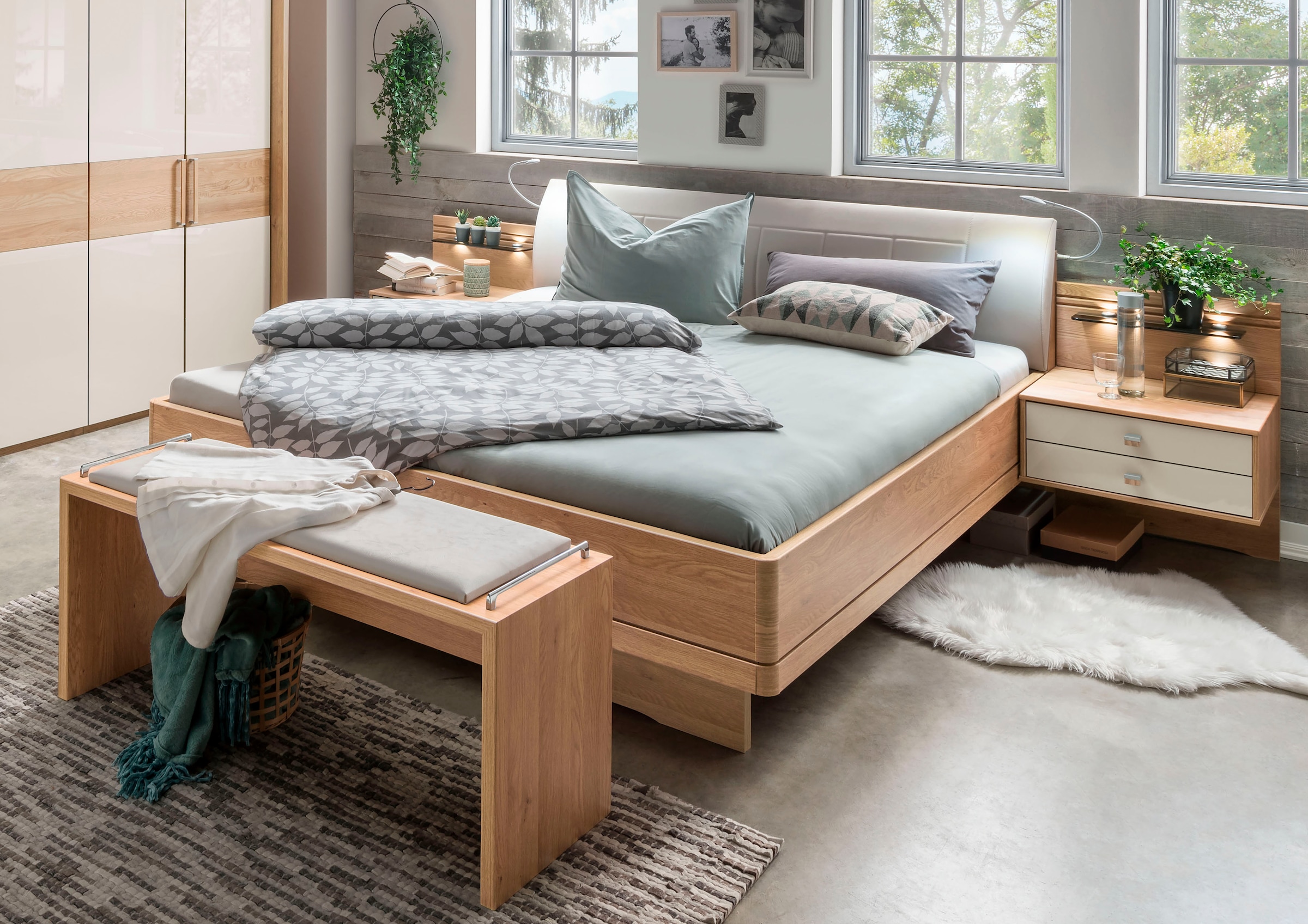 WIEMANN Bett "Kiruna, Bettgestell, Bettrahmen, Eiche Nachbildung, Polsterko günstig online kaufen