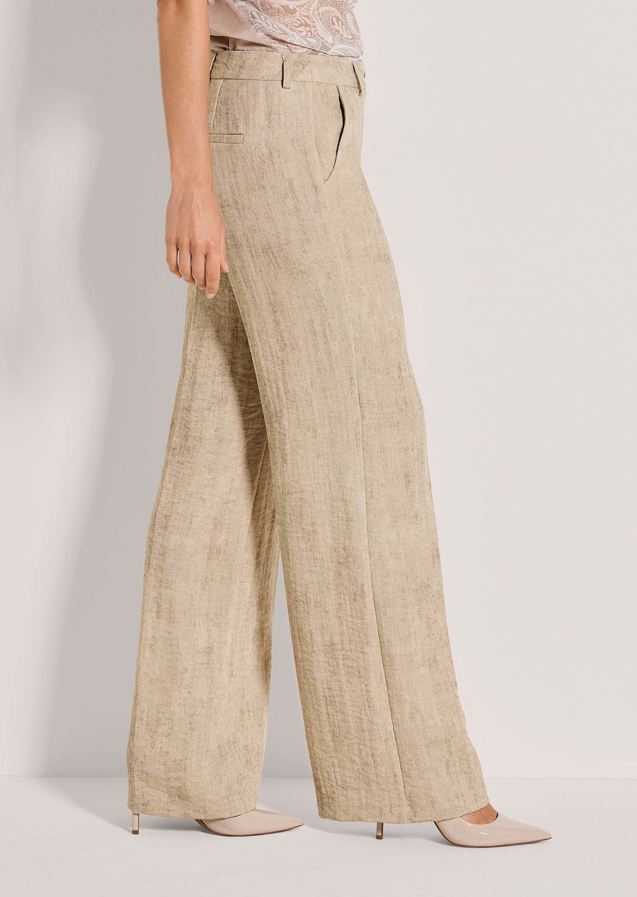 MADELEINE Bügelfaltenhose »Bügelfaltenhose Lässige Sommerhose mit weitem Bein«  Melangeeffekt