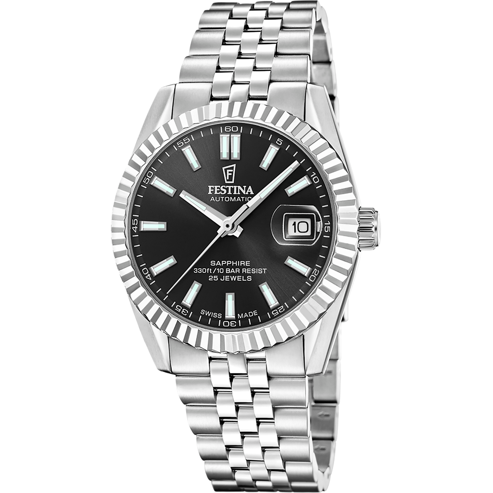 Festina Automatikuhr »Automatic« Armbanduhr, Herrenuhr, Swiss Made, Mechanische Uhr, Edelstahlarmband