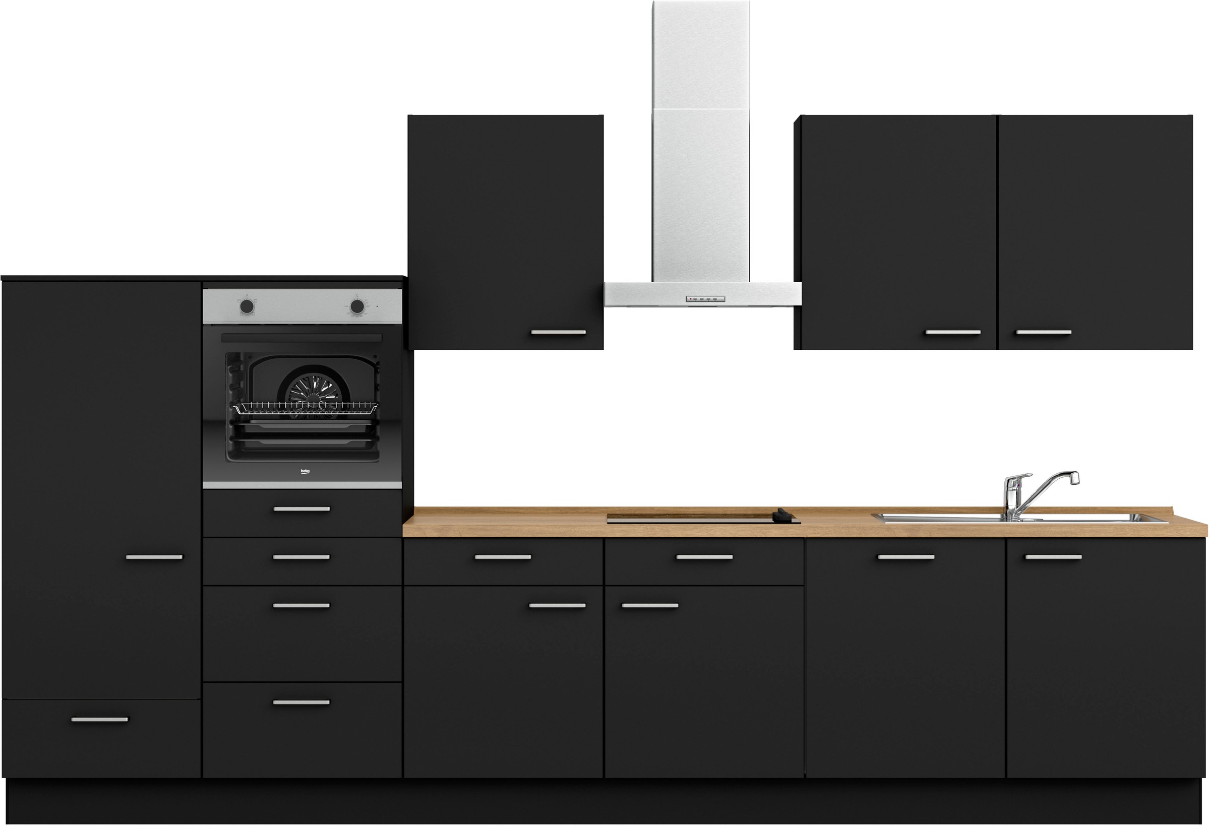 nobilia Küchenzeile ""Touch I", NEU: individuell anpassbar mit gratis Profi-Beratung" vormontiert, Breite 360 cm, Ausrichtung wählbar, wahlw. mit E-Geräten