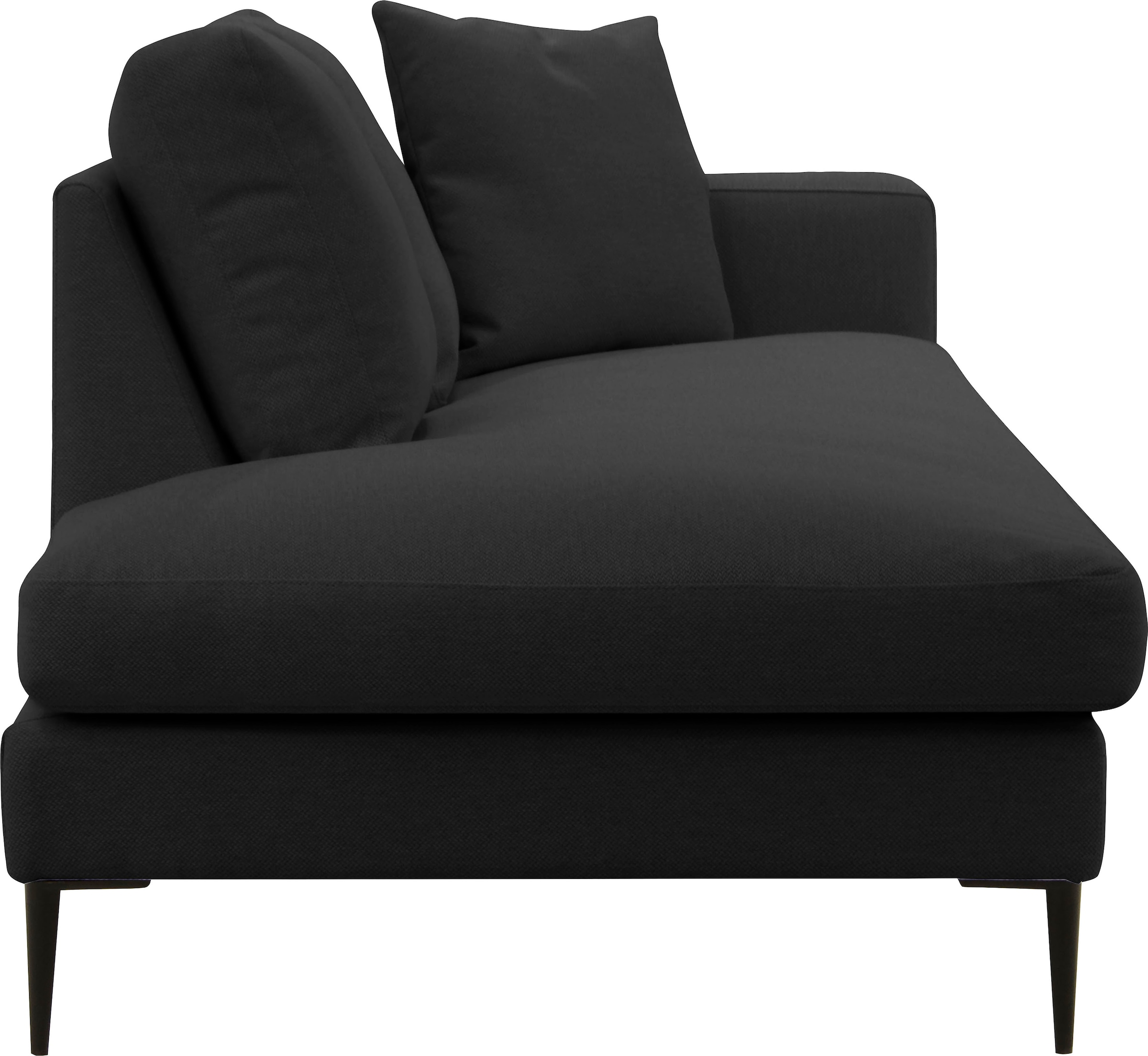 Leonique Recamiere »Cozy Chaiselongue, Maße B/T/H: 195/97/80 cm«, mit losen Kissen und Metallbeinen, Armlehne links oder rechts wählbar