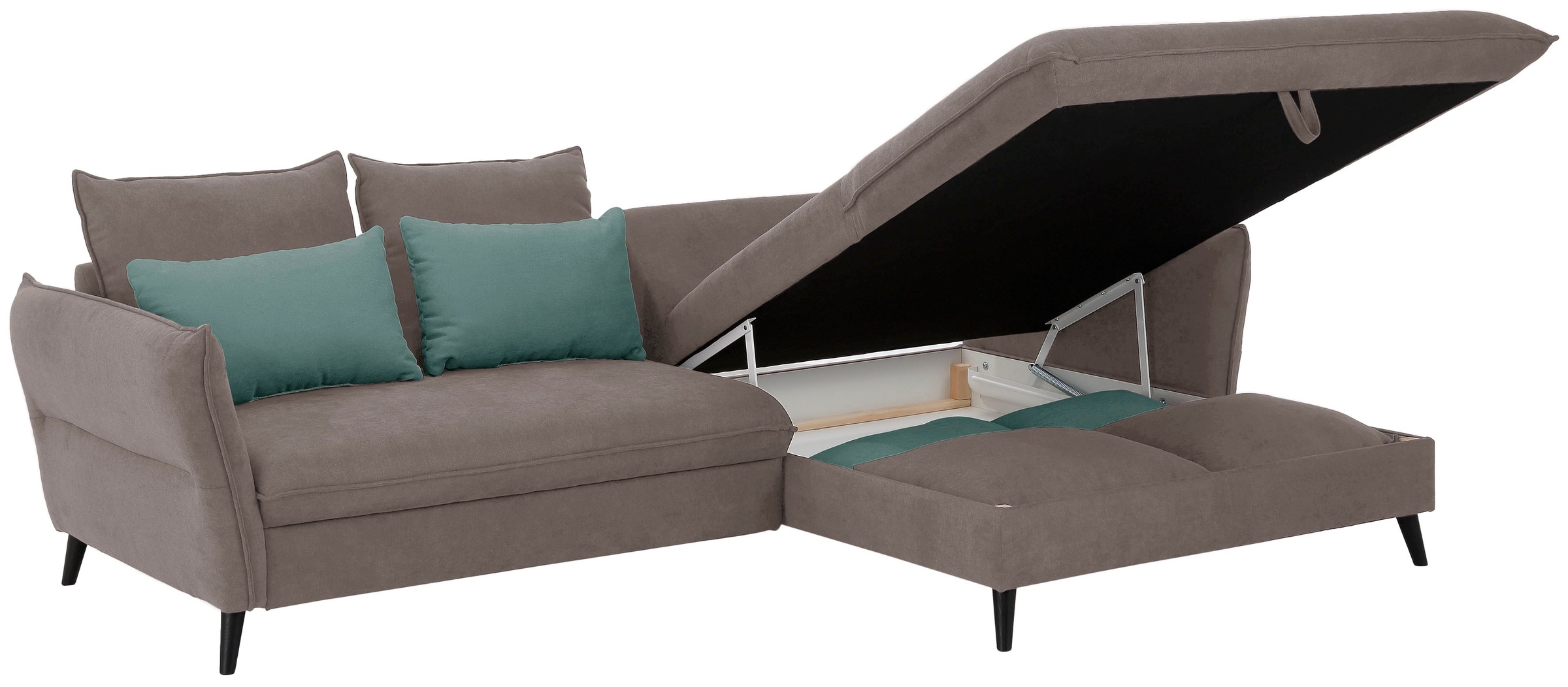 Home affaire Ecksofa »Tirano, L-Form«, wahlweise mit Bettfunktion und Bettkasten