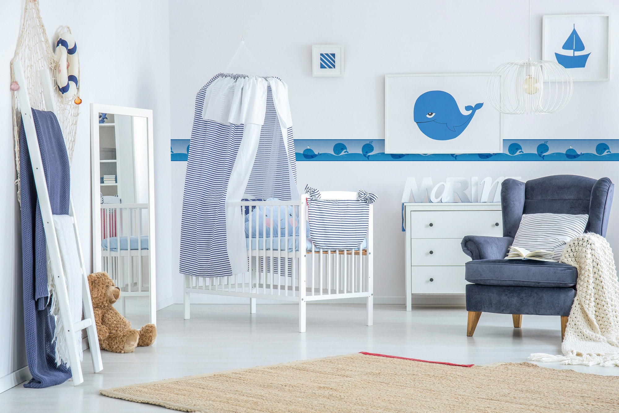 A.S. Création Bordüre »Ocean Friends«, Motiv-abstrakt-naturalistisch, Tapete Kinder Bordüre Wale Borte Wohnzimmer Schlafzimmer Küche Design