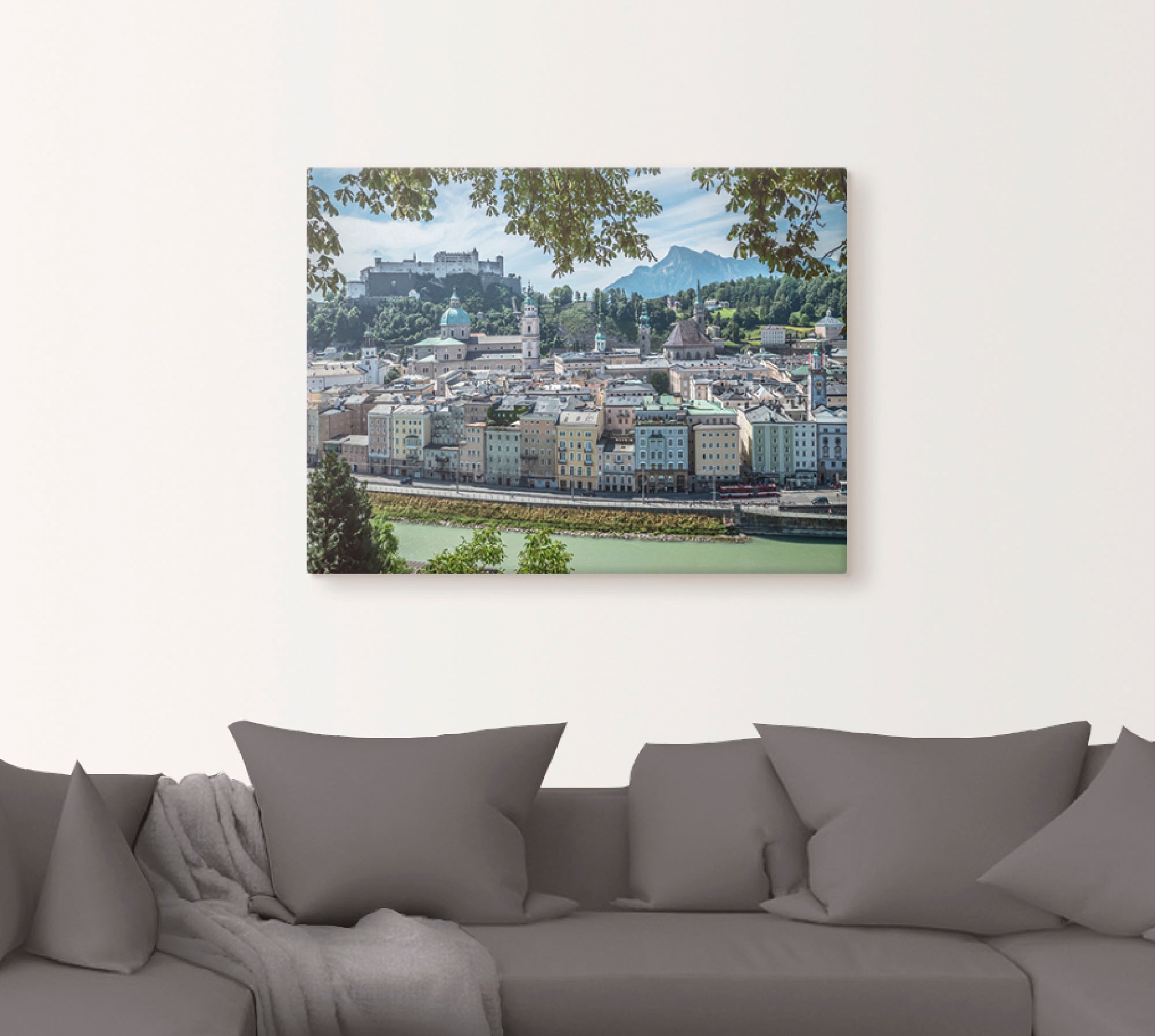 Artland Alu-Dibond-Druck »Salzburg Blick auf die Altstadt«, Österreich, (1 St.), für Innen- und Außenbereich geeignet, Outdoorbild