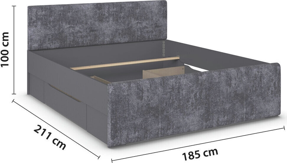 rauch Bett »Doppelbett Polsterbett Stauraumbett AGORDO« 180x200 cm,  praktische Bettschubkästen für zusätzlichen Stauraum MADE IN GERMANY