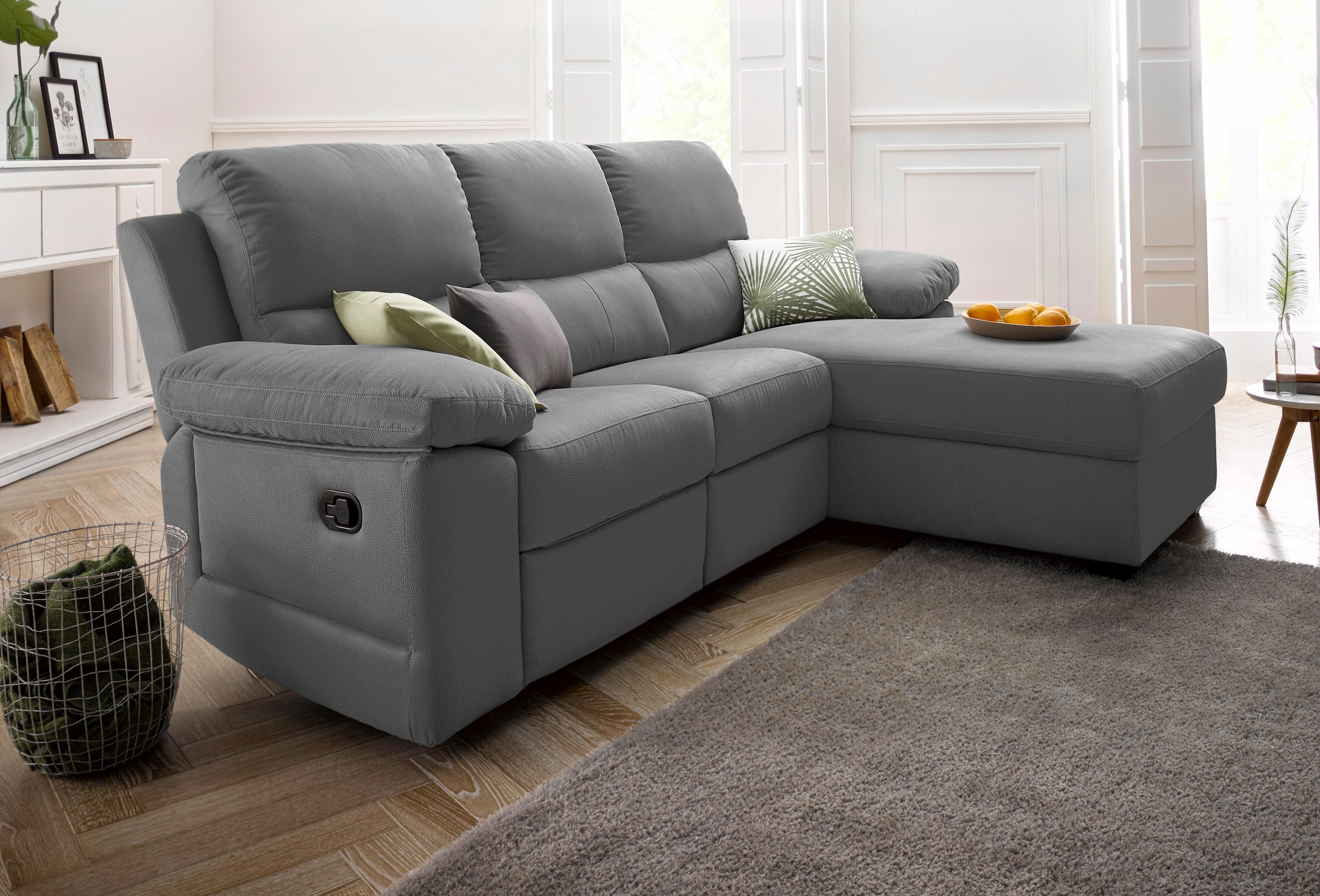 ATLANTIC home collection Ecksofa »Conrad L-Form«, mit Relaxfunktion und Federkern, mit Bettkasten