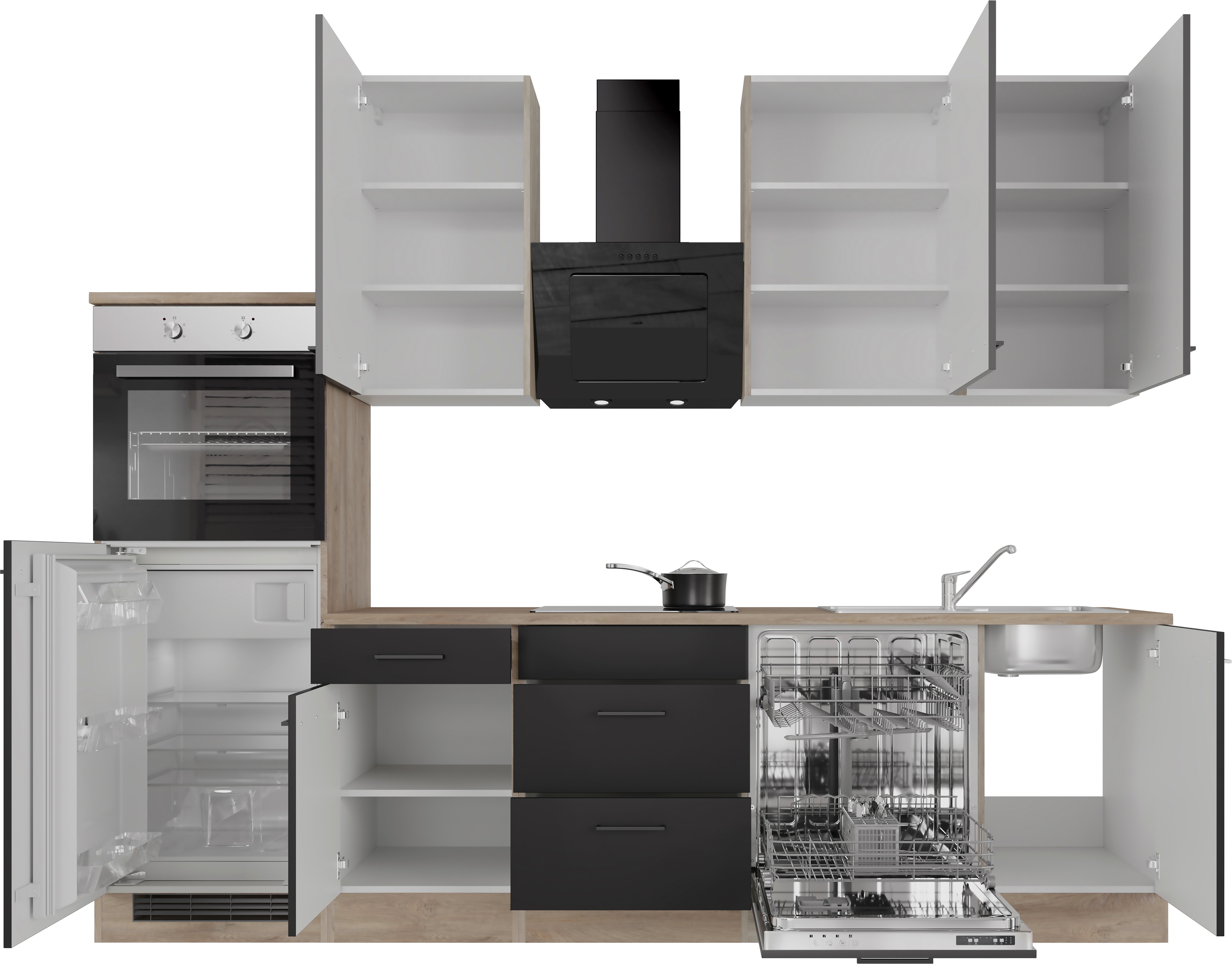 Thumbnail - Flex-Well Küchenzeile "Capri" mit und ohne E-Geräten erhältlich, Gesamtbreite 280 cm