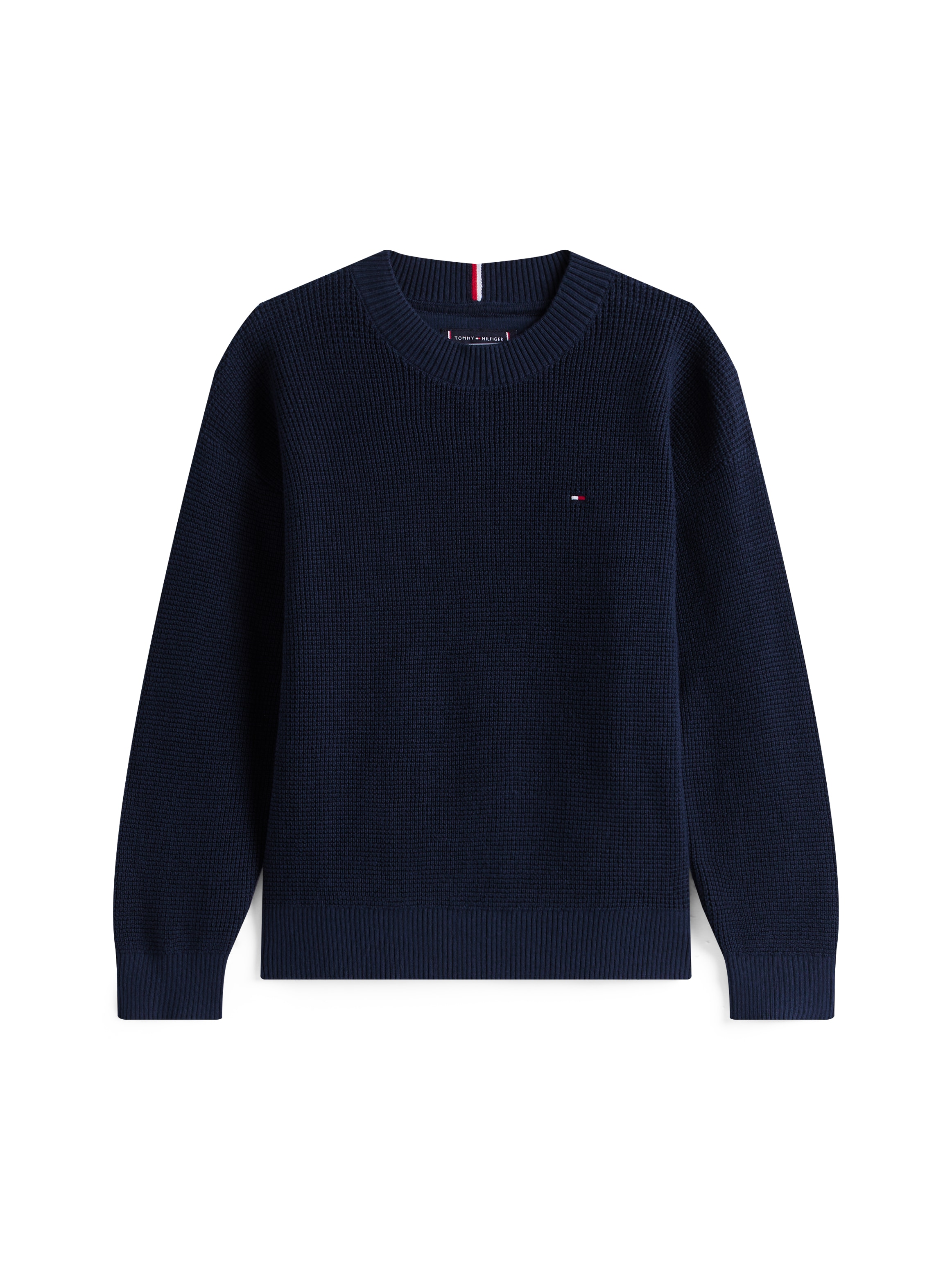 Tommy Hilfiger Rundhalspullover »COTTON TEXTURE SWEATER« für Kinder bis 16 Jahre, Strukturstrick