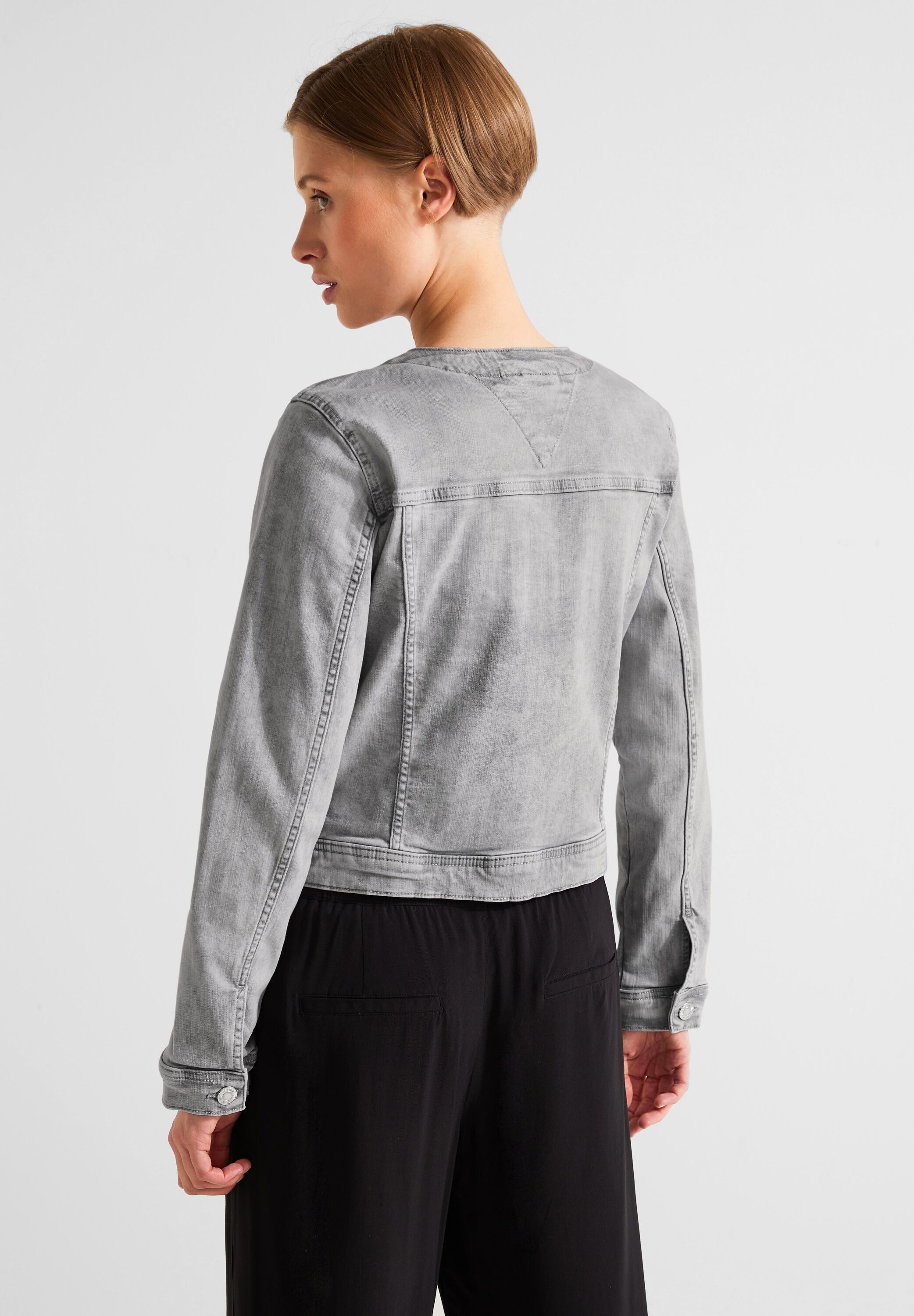 STREET ONE Jeansjacke, ohne Kapuze, aus softem Materialmix