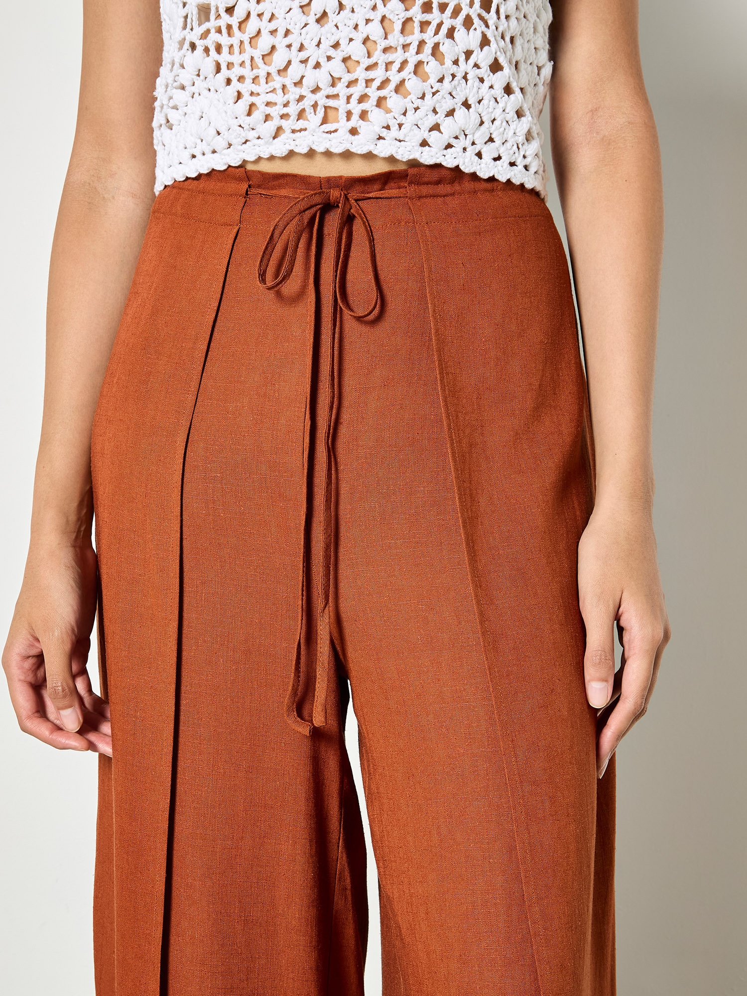 Apricot Leinenhose »Wickelhose aus Leinenmischung«  mit weitem Bein