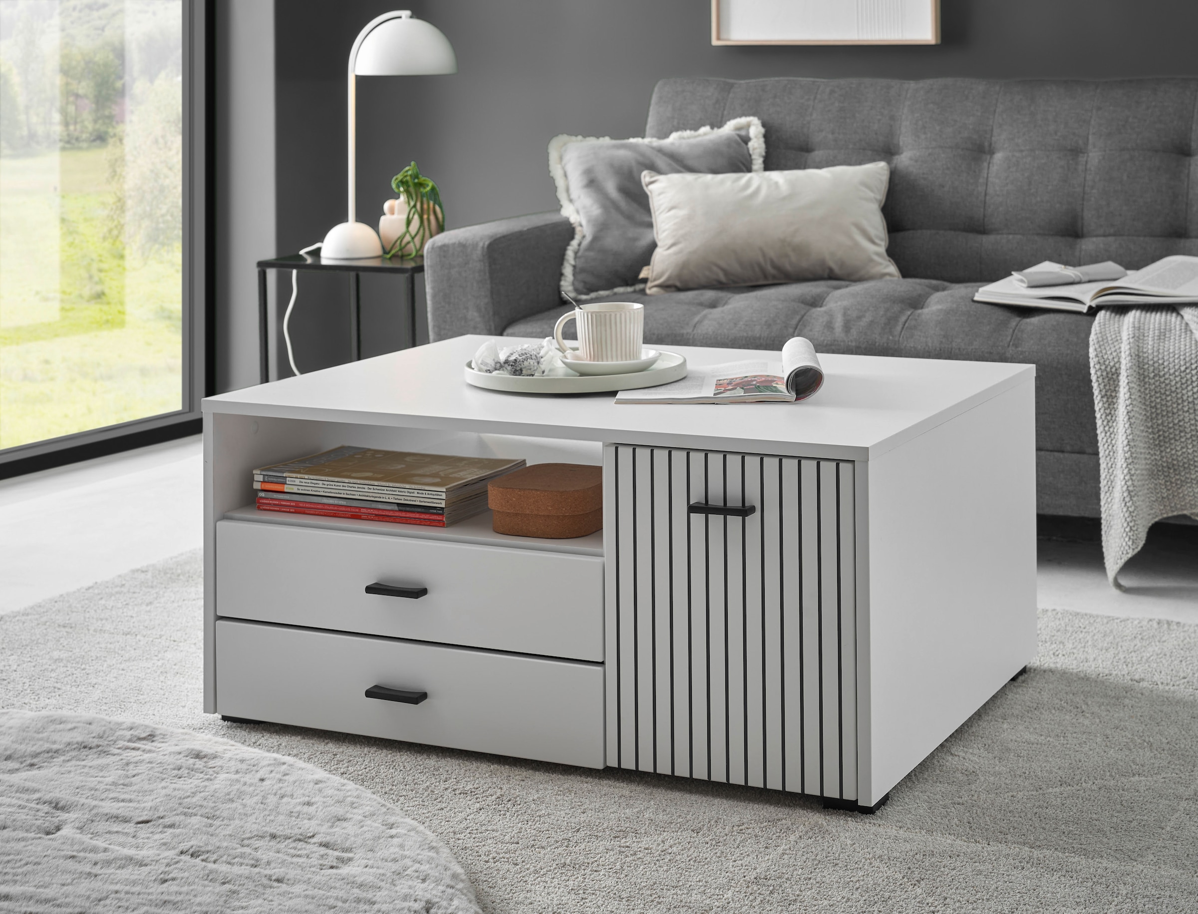 INOSIGN Couchtisch "Hudson", in moderner Trendfarbe, Griffe aus Metall (Sch günstig online kaufen