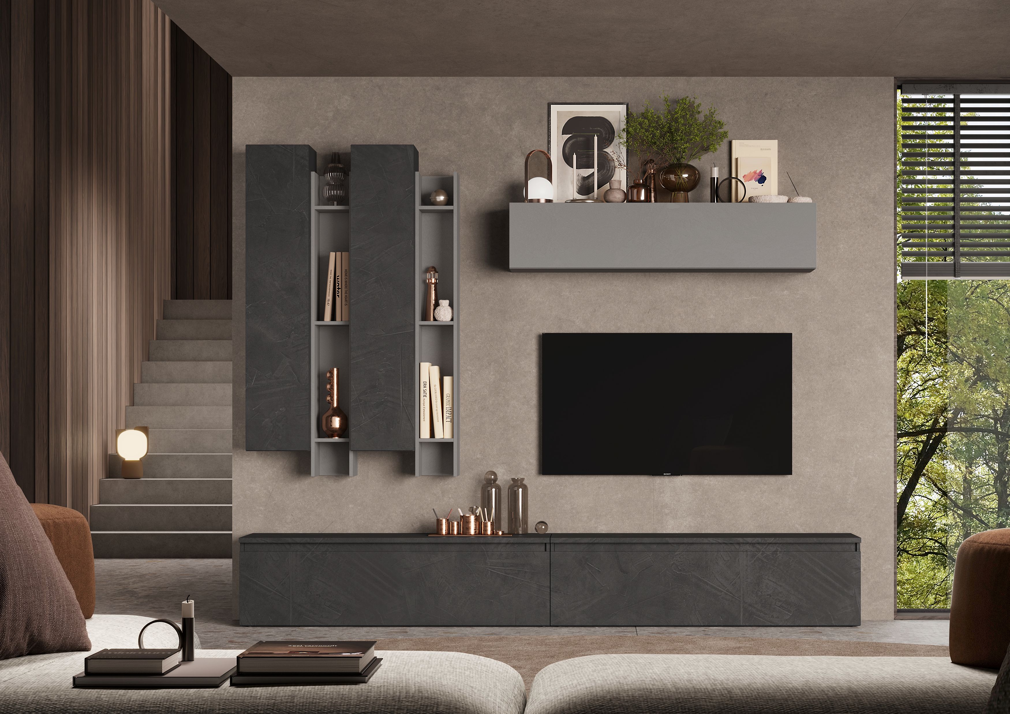Home affaire Wohnwand "Infinity, 7tlg. Breite 276 cm, Höhe variabel, Schrankwand, Anbauwand" 7 Stk. tlg.