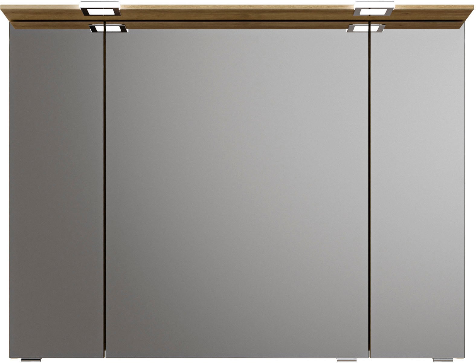 Saphir Badmöbel-Set »Serie 6025 2-teilig Mineralmarmor-Waschtisch mit LED-Spiegelschrank«, (2 St.), Waschplatz 97 cm breit, 2 Schubladen, 3 Spiegel-Türen, inkl Türdämpfer