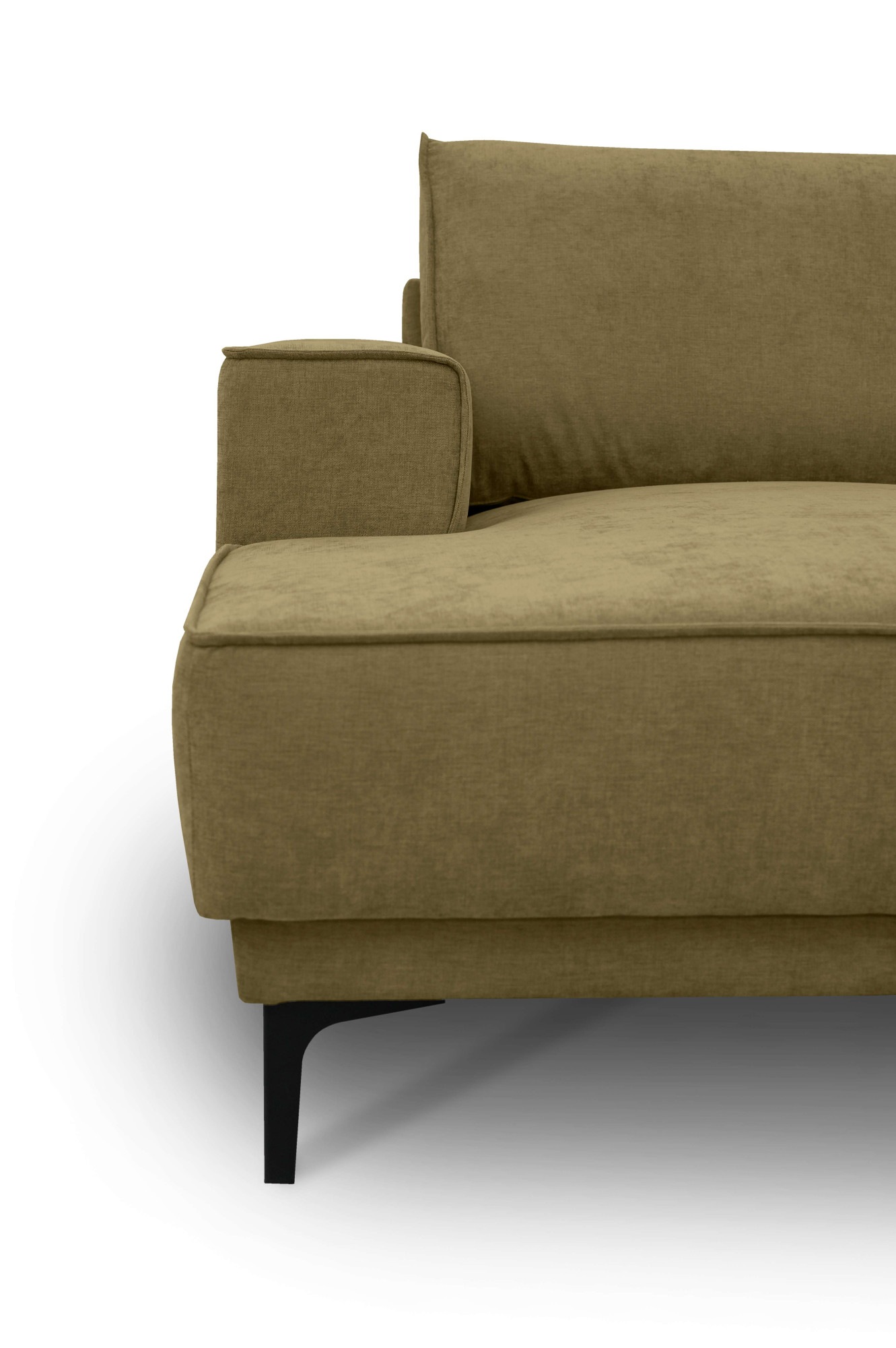 Places of Style Wohnlandschaft »XXL Sofa Oland, Struktur, Flachgewebe, Luxus-Microfaser, Boucle«, U-Form, 345 cm, Wellenunterfederung, Skandi-Design, Metallfüße