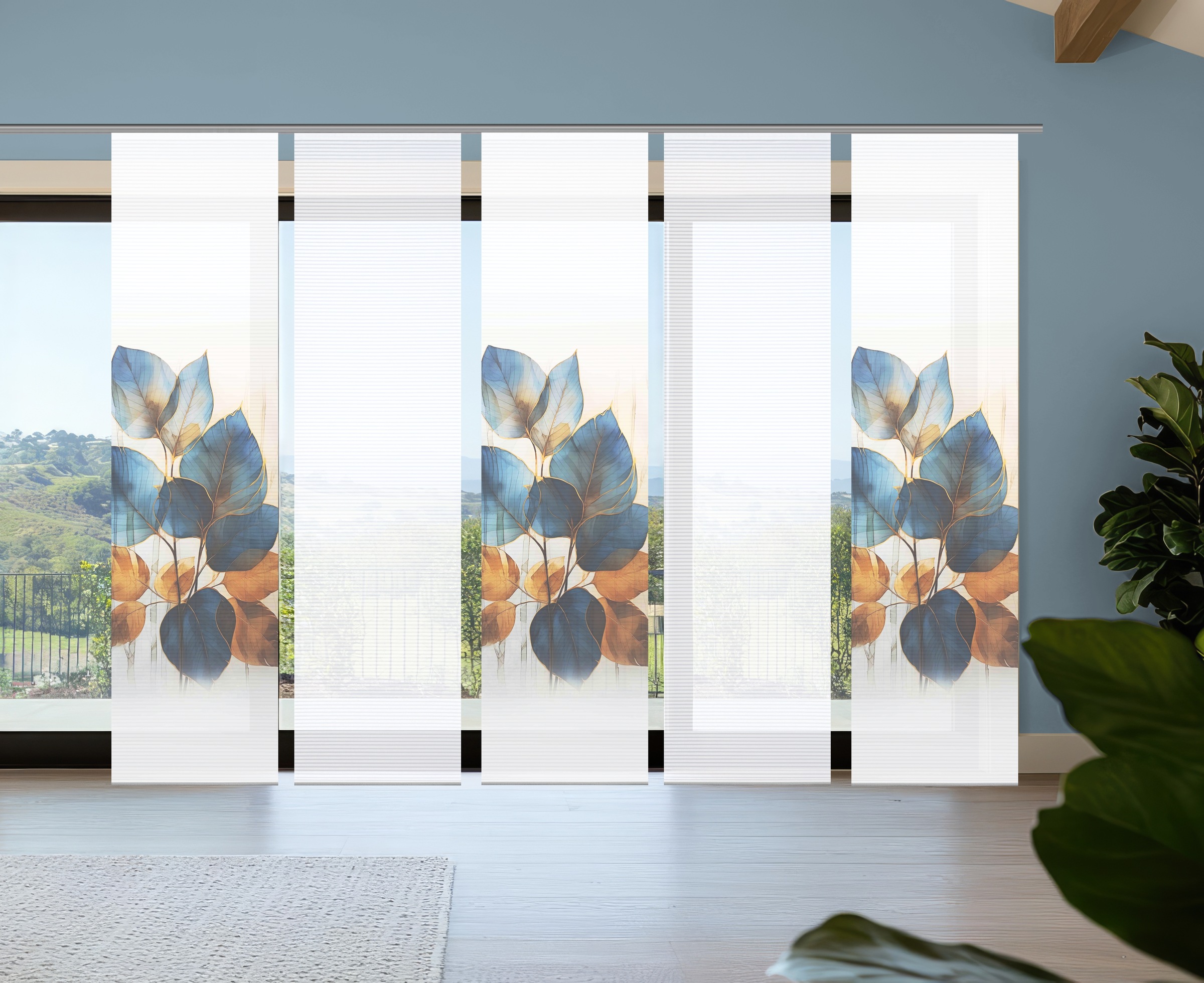 HOME in green Schiebegardine "THALIN" Paneelwagen 5 Stk. tlg. Bambusoptik, günstig online kaufen