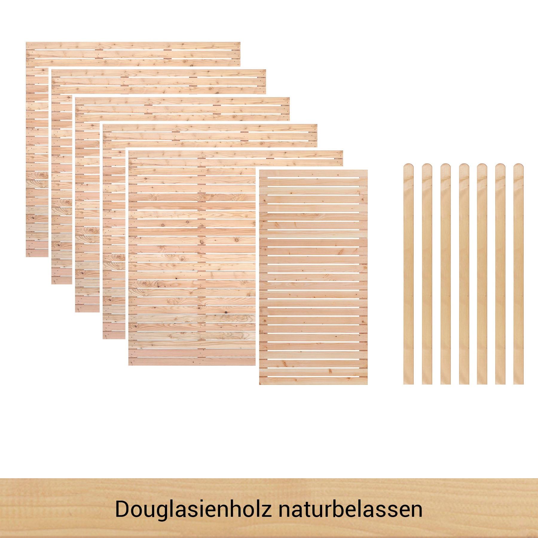 BM Massivholz Zaun »Kurt rinkinys 5.1« 5 Elemente 18...