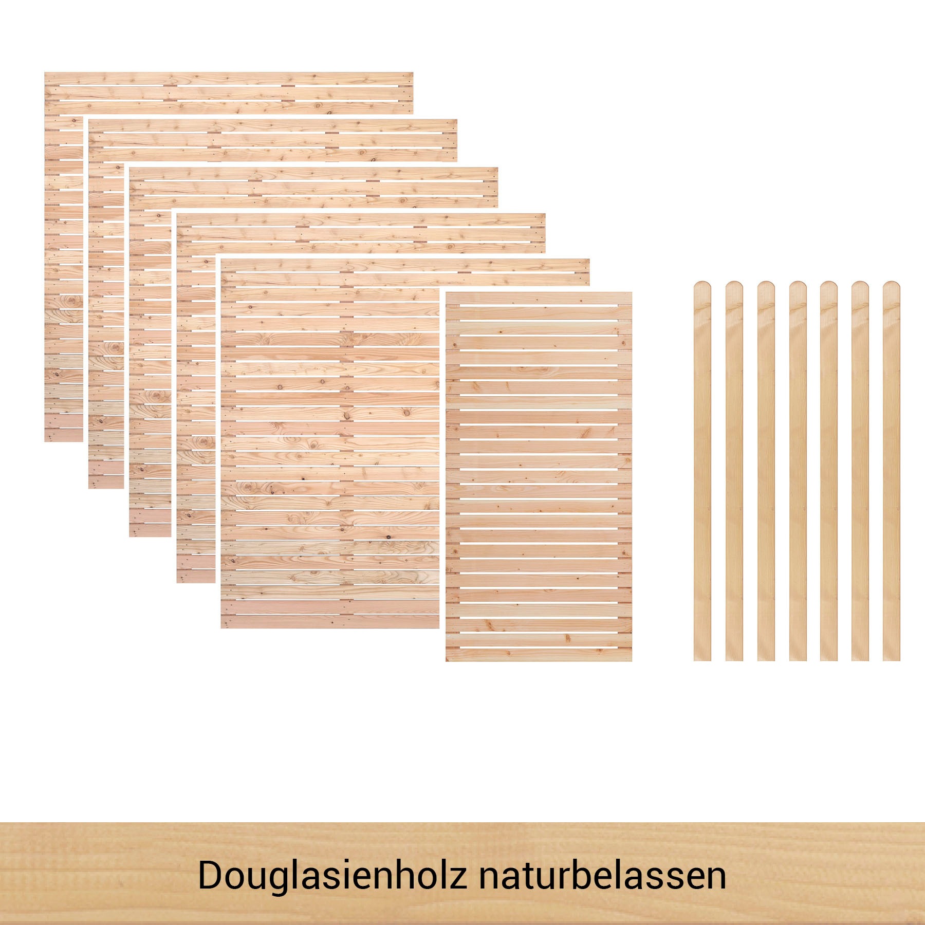 BM Massivholz Zaun "Kurt Set 5.1", 5 Elemente 180 x 180cm, 1 Element 90x180 günstig online kaufen