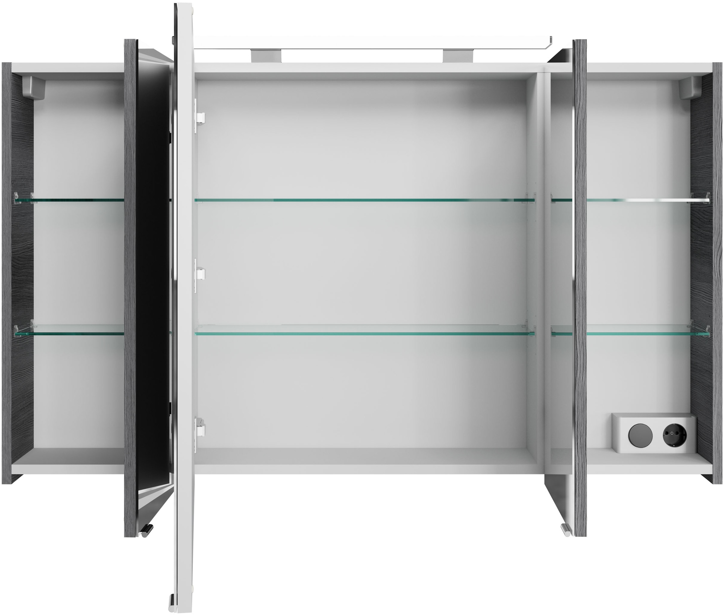 Saphir Badmöbel-Set »Serie 4010 5-teilig Keramik-Waschtisch mit LED-Spiegelschrank«, (Set), Bad Set mit Unterschrank, Hängeschrank, Midischrank, inkl. Türdämpfer