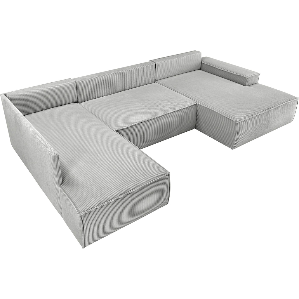 Home affaire Wohnlandschaft »SHERWOOD XXL 329 cm, U-Form, Schlafsofa,«