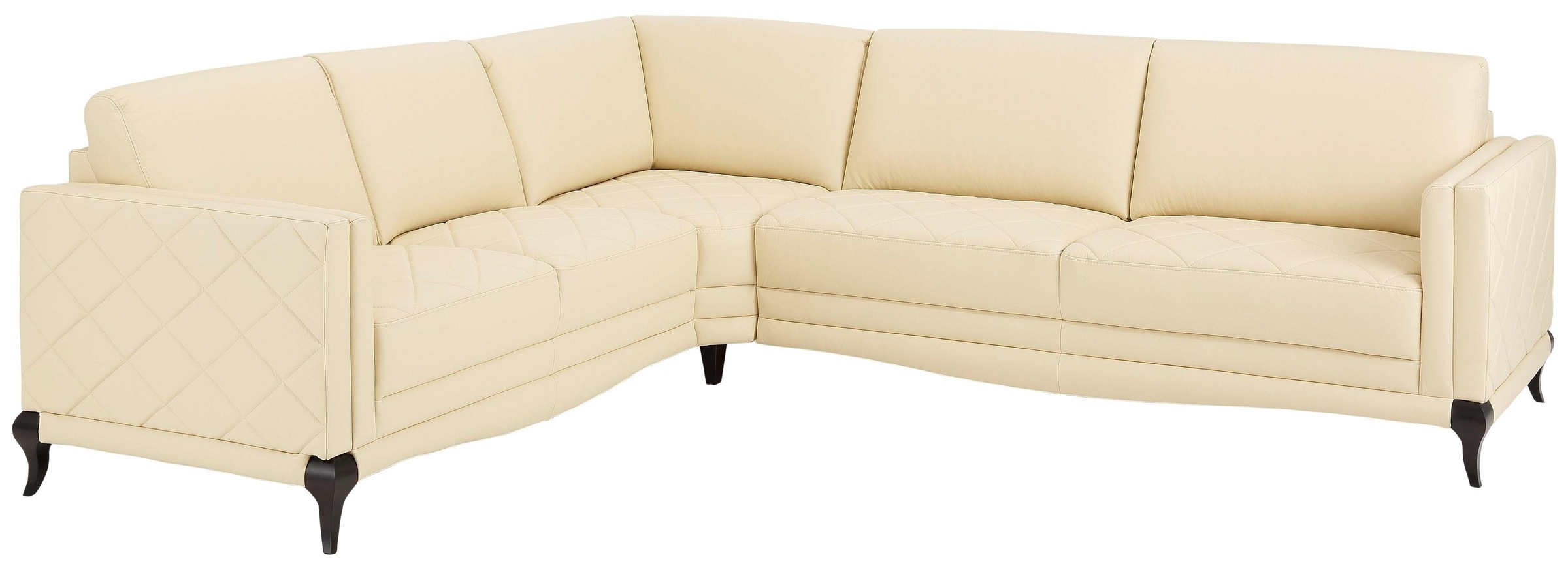 Home affaire Ecksofa "Brahms", Federkern, hohe Holzfüße in edler Optik, Kar günstig online kaufen