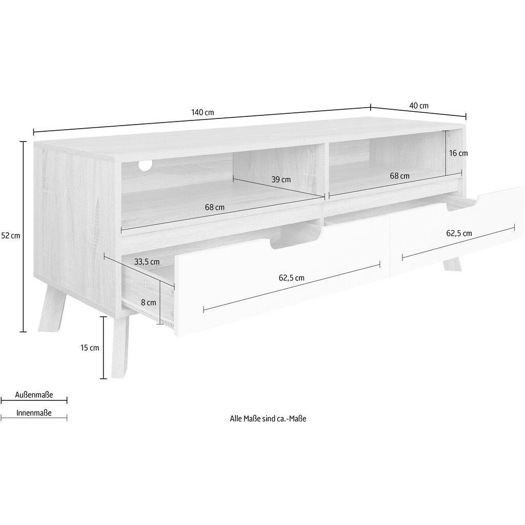 INOSIGN Lowboard »Delea«, Mit 2 Kabeldurchführungen